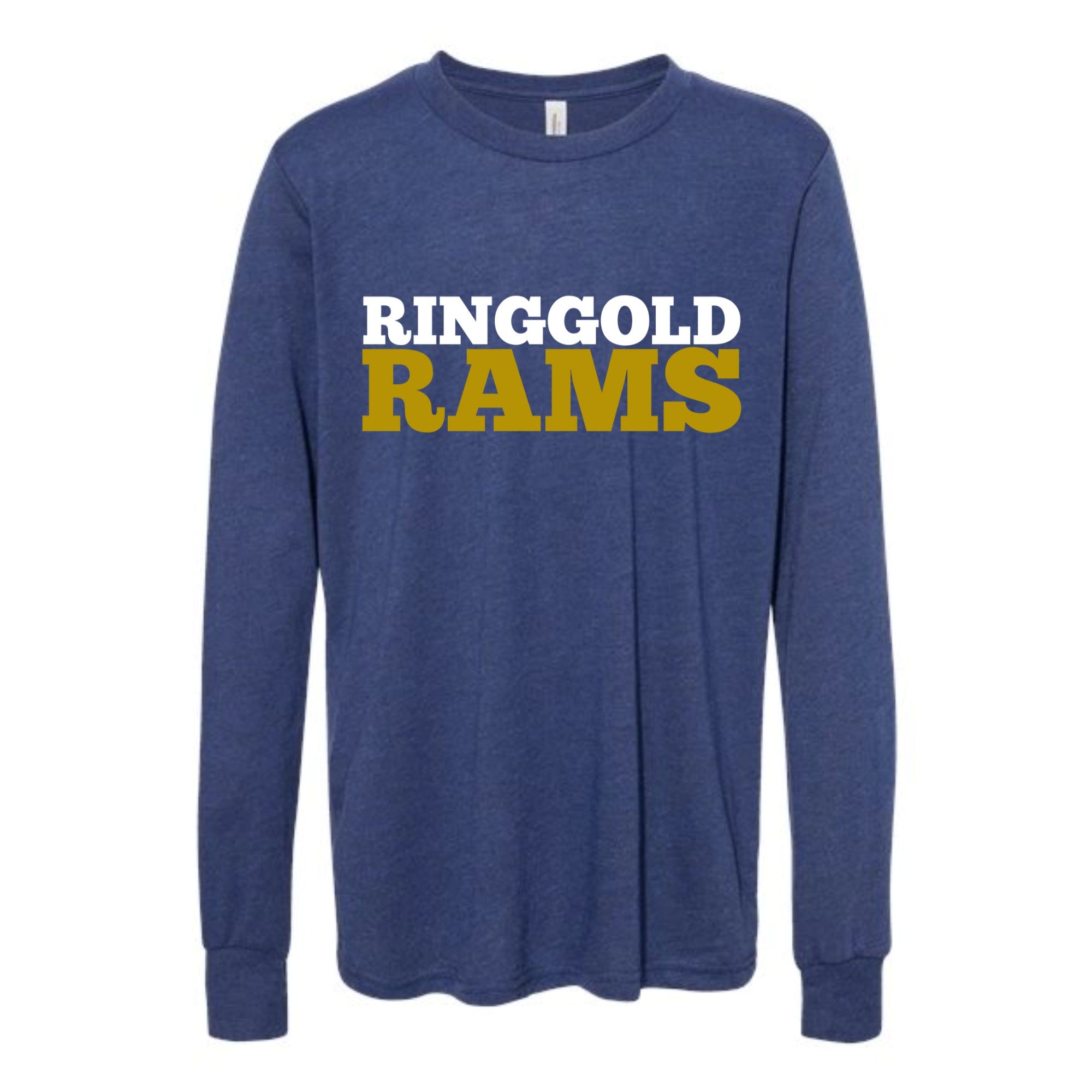 Ringgold Rams Block Youth Long Sleeved Tri-blend Tee