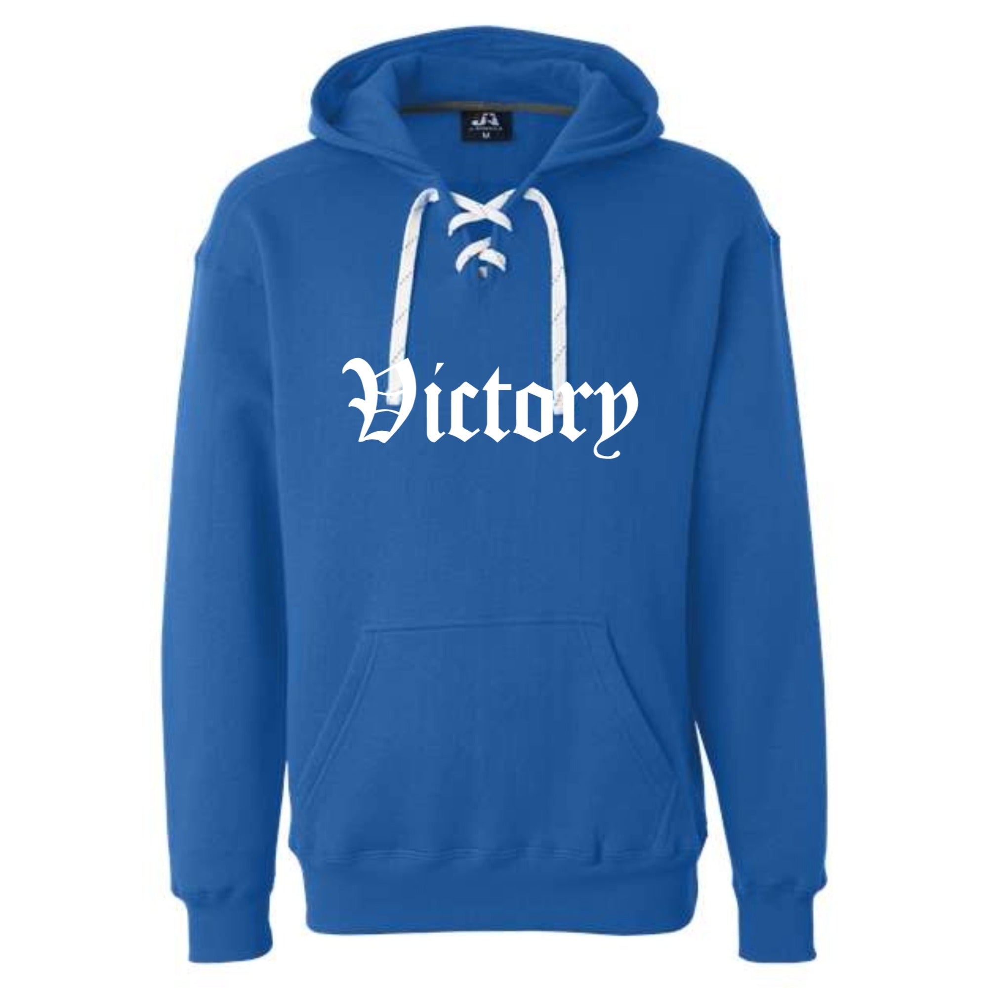 Victory Soccer Vintage White Lace Up Hoodie