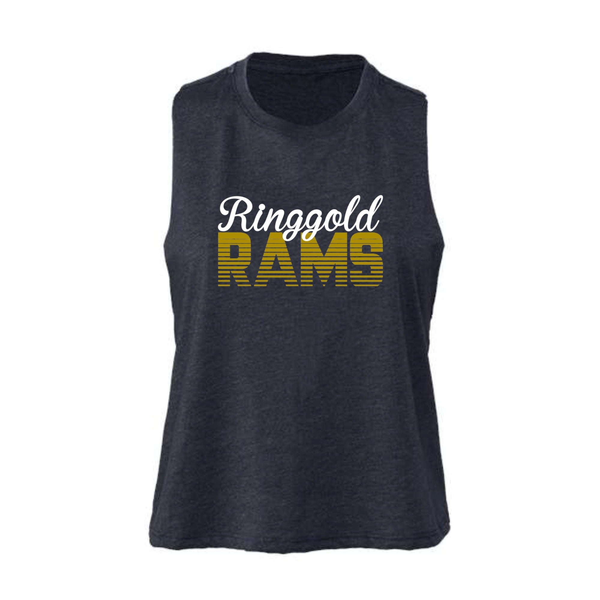 Ringgold Rams Retro Women's Cropped Racerback Tank