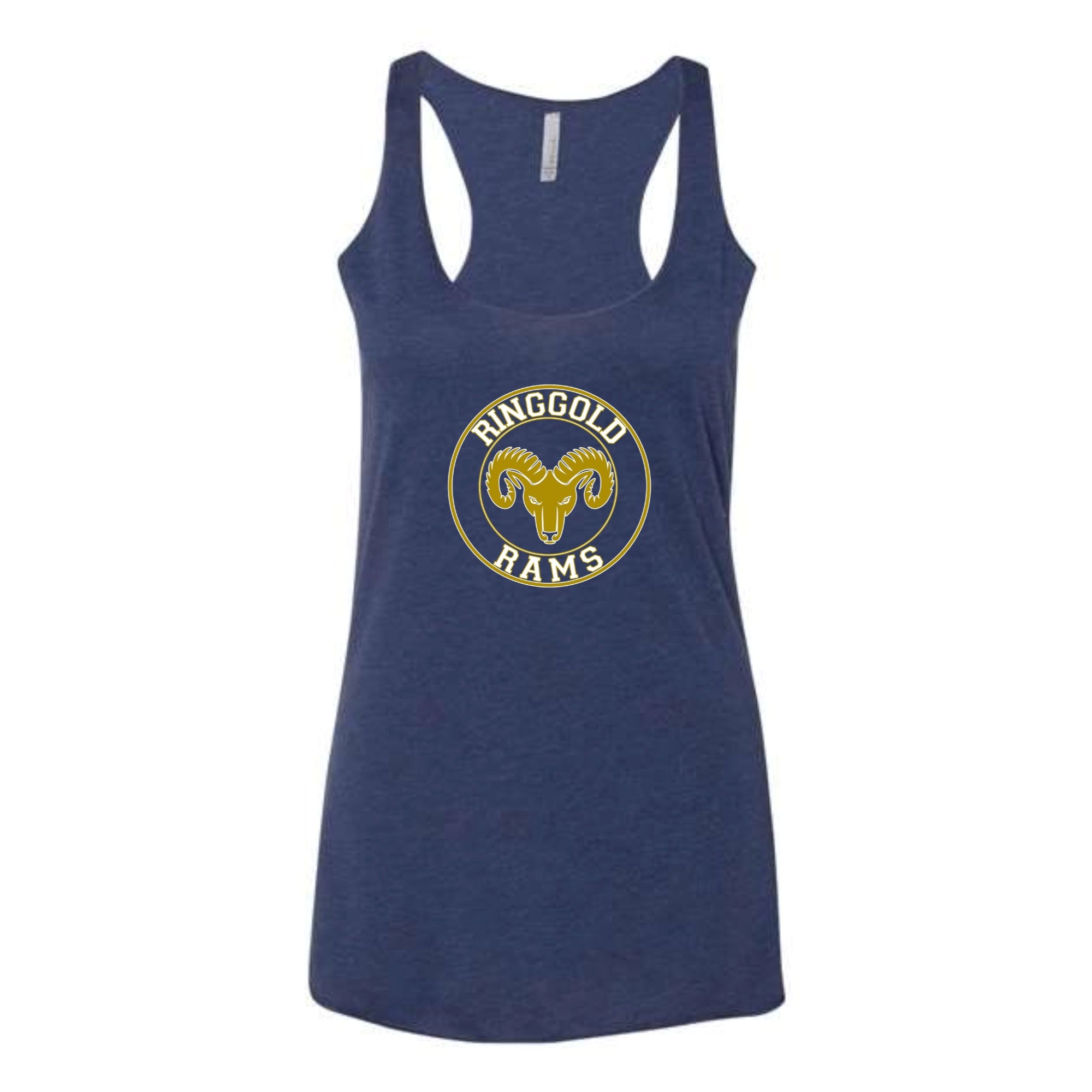 Ringgold Rams Circle Women's Tri-blend Racerback Tank