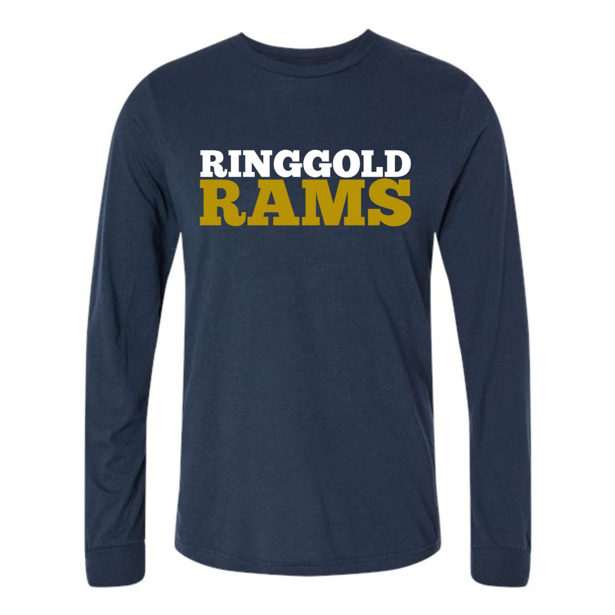 Ringgold Rams Block Long Sleeved Tri-blend Unisex Tee