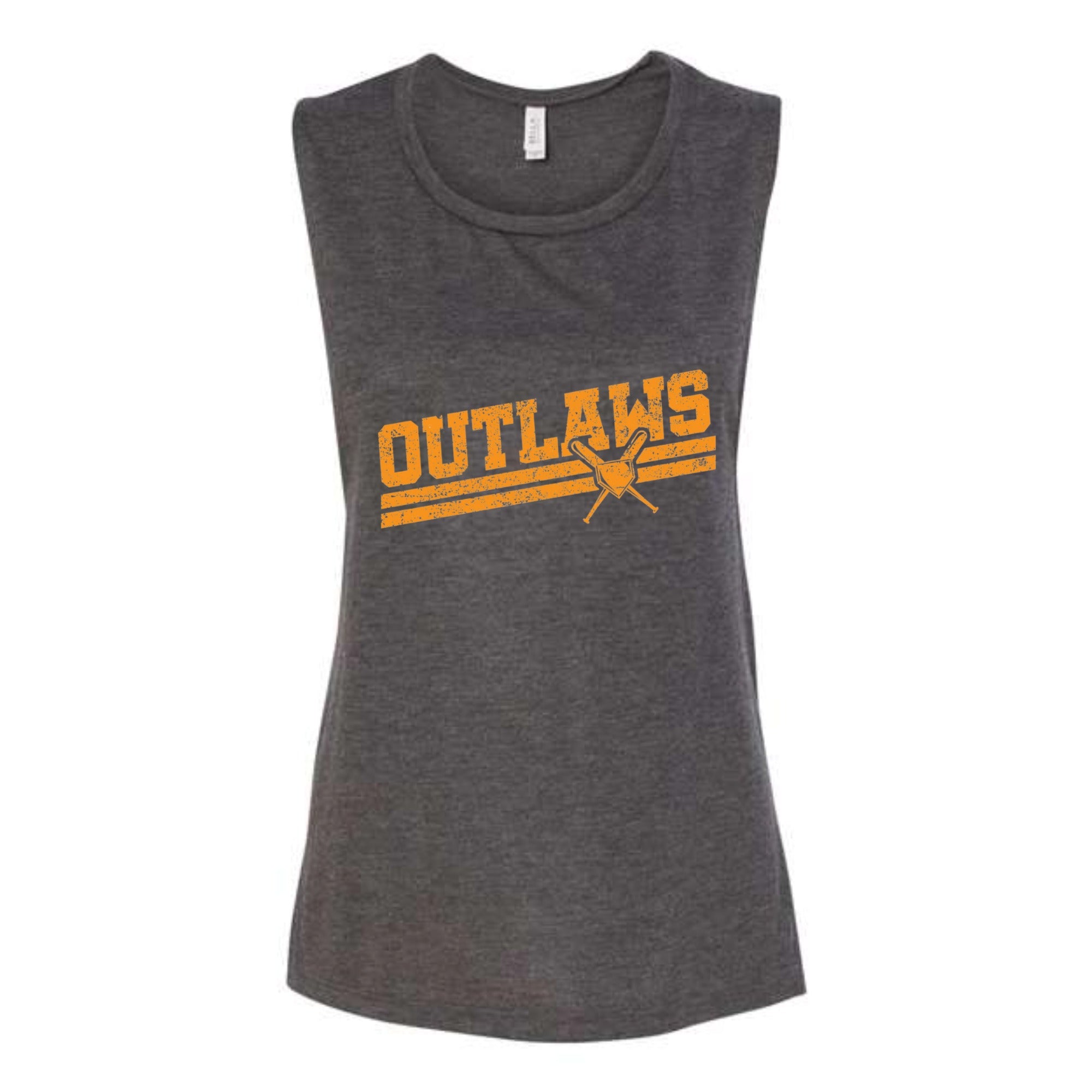 Outlaws Baseball Slant Women's Flowy Muscle Tank