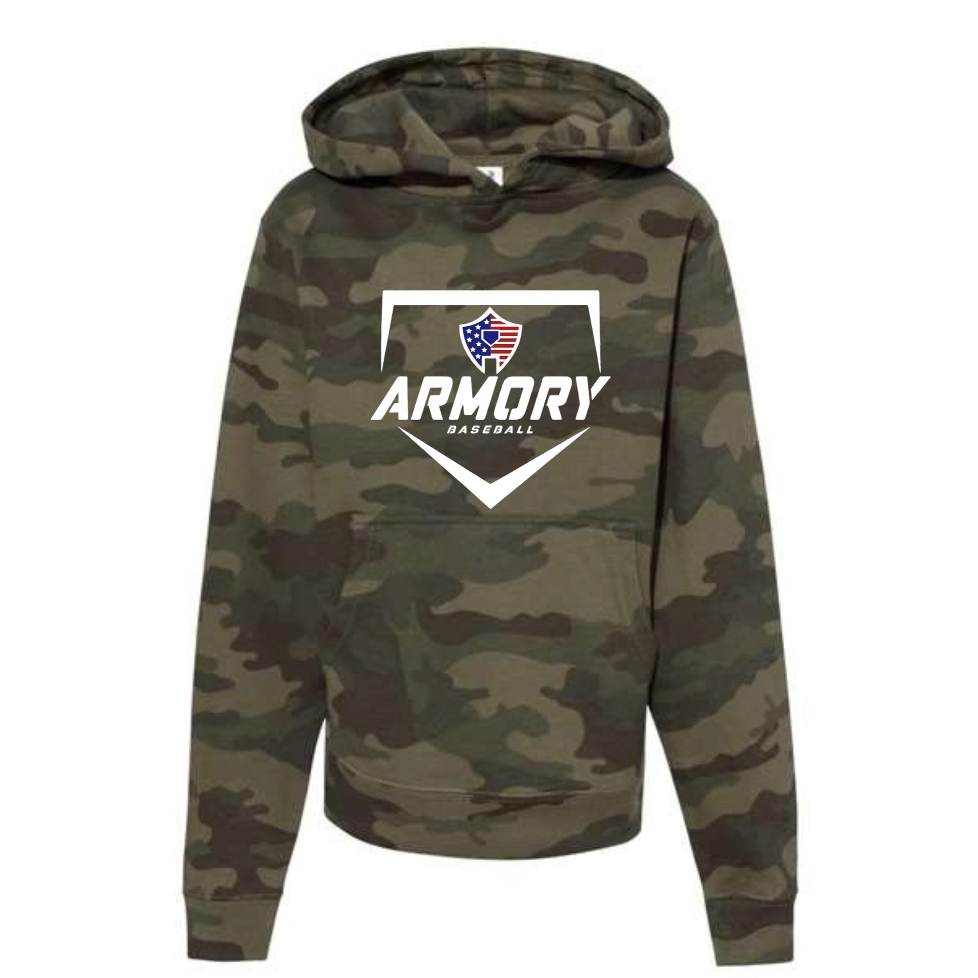 Armory Baseball Patriotic Youth Camo Hooded Sweatshirt