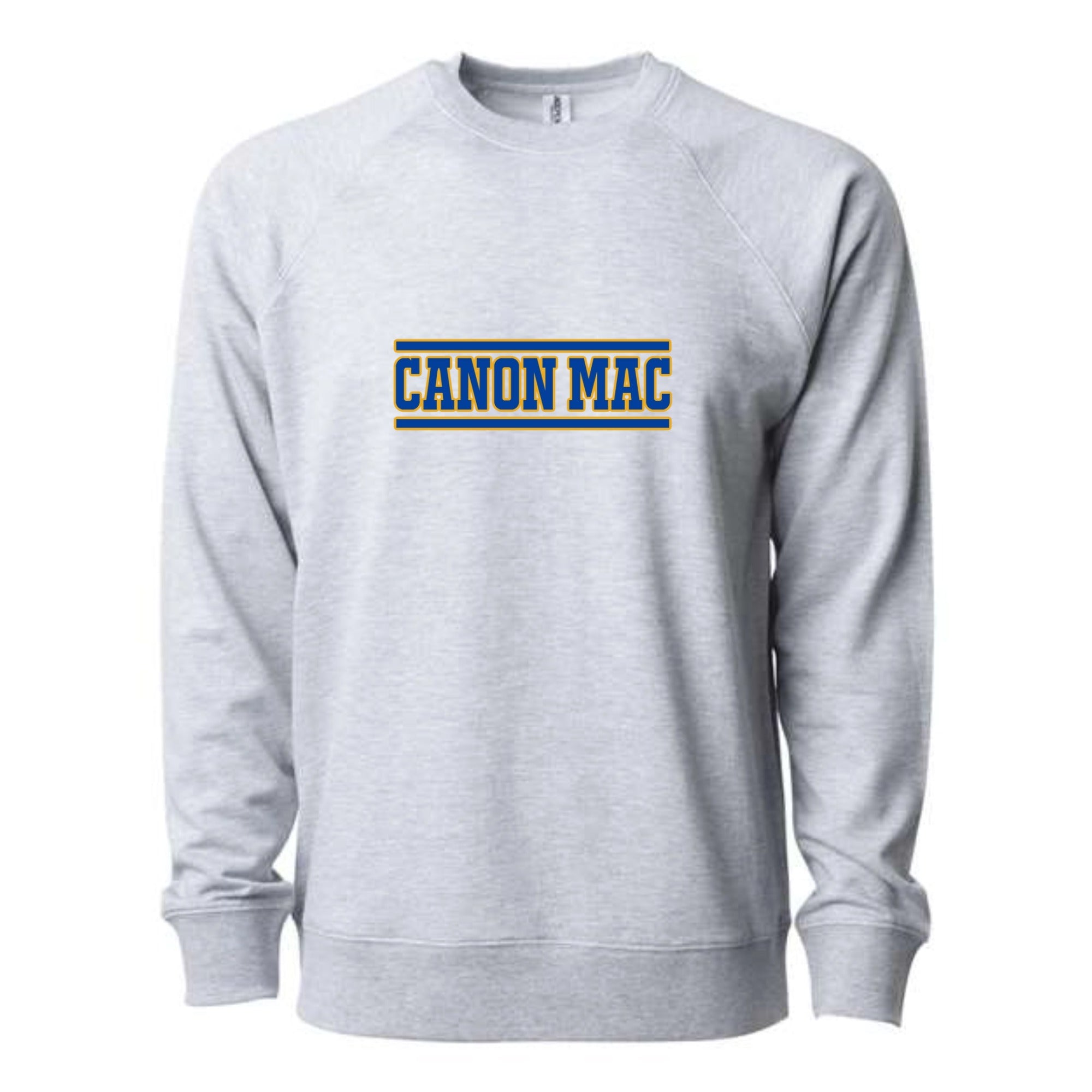 Canon Mac Blue Gold Stripe Lightweight Loopback Terry Crewneck Sweatshirt