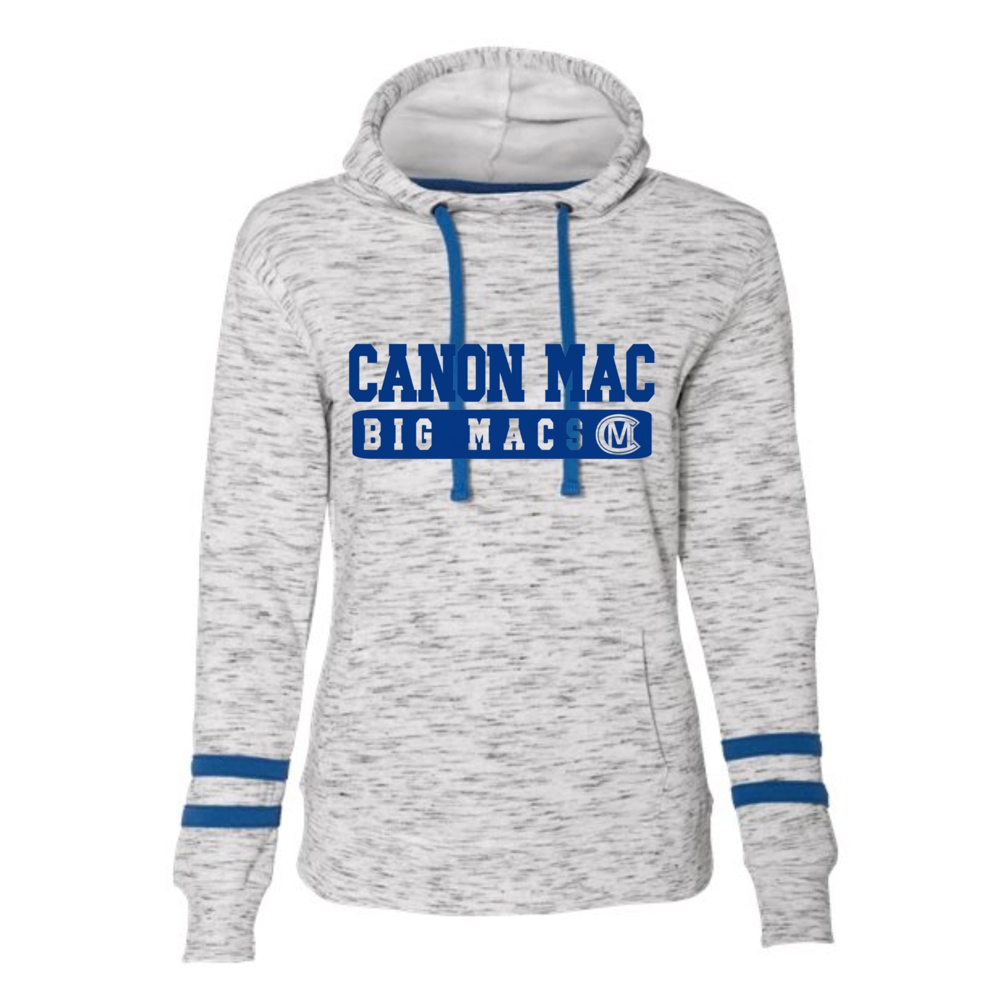 Canon Mac Big Macs Block Women’s Mélange Striped-Sleeve Hoodie