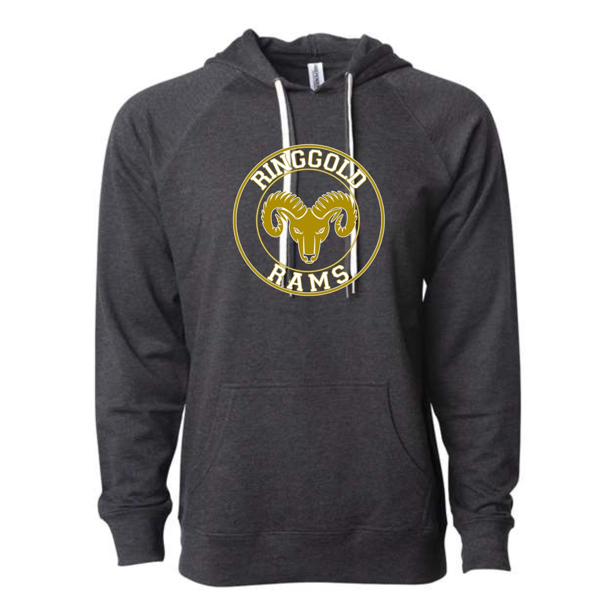 Ringgold Rams Circle Lightweight Loopback Terry Hooded Sweatshirt