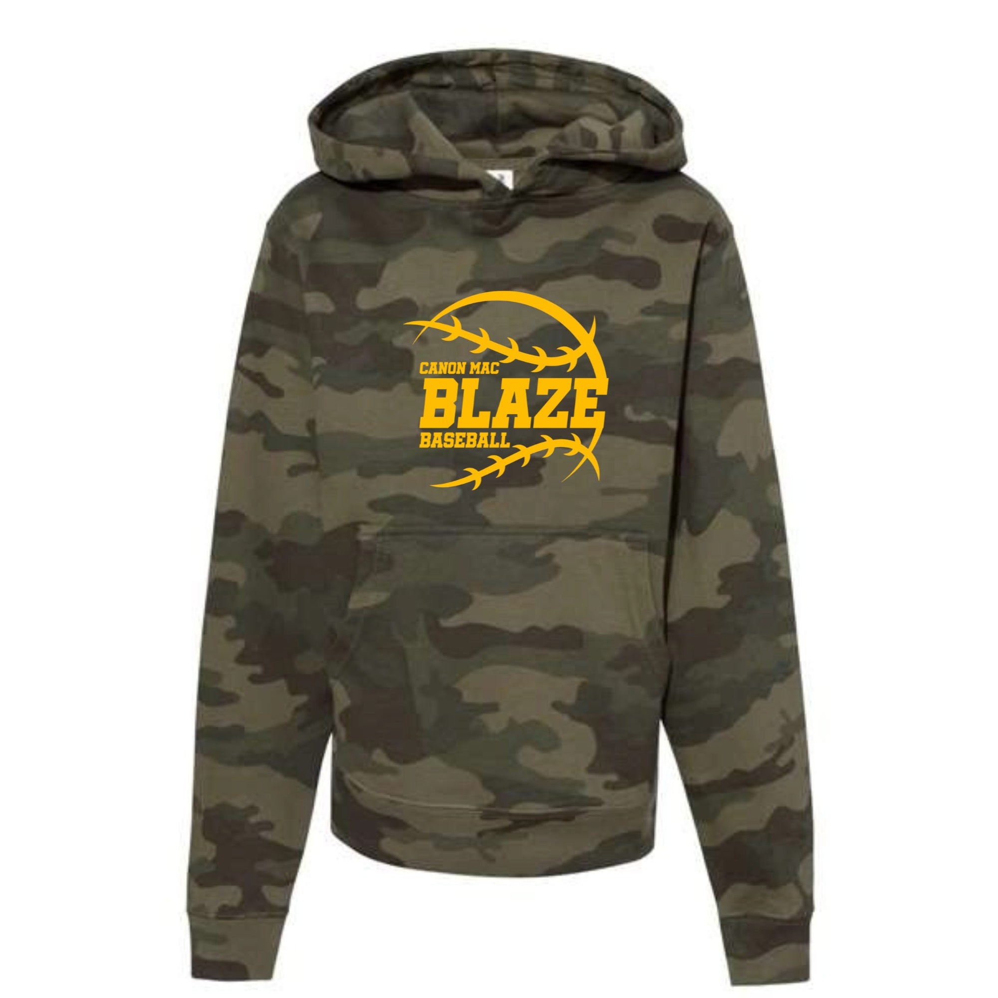 Canon Mac Blaze Baseball Youth Camo Hooded Sweatshirt