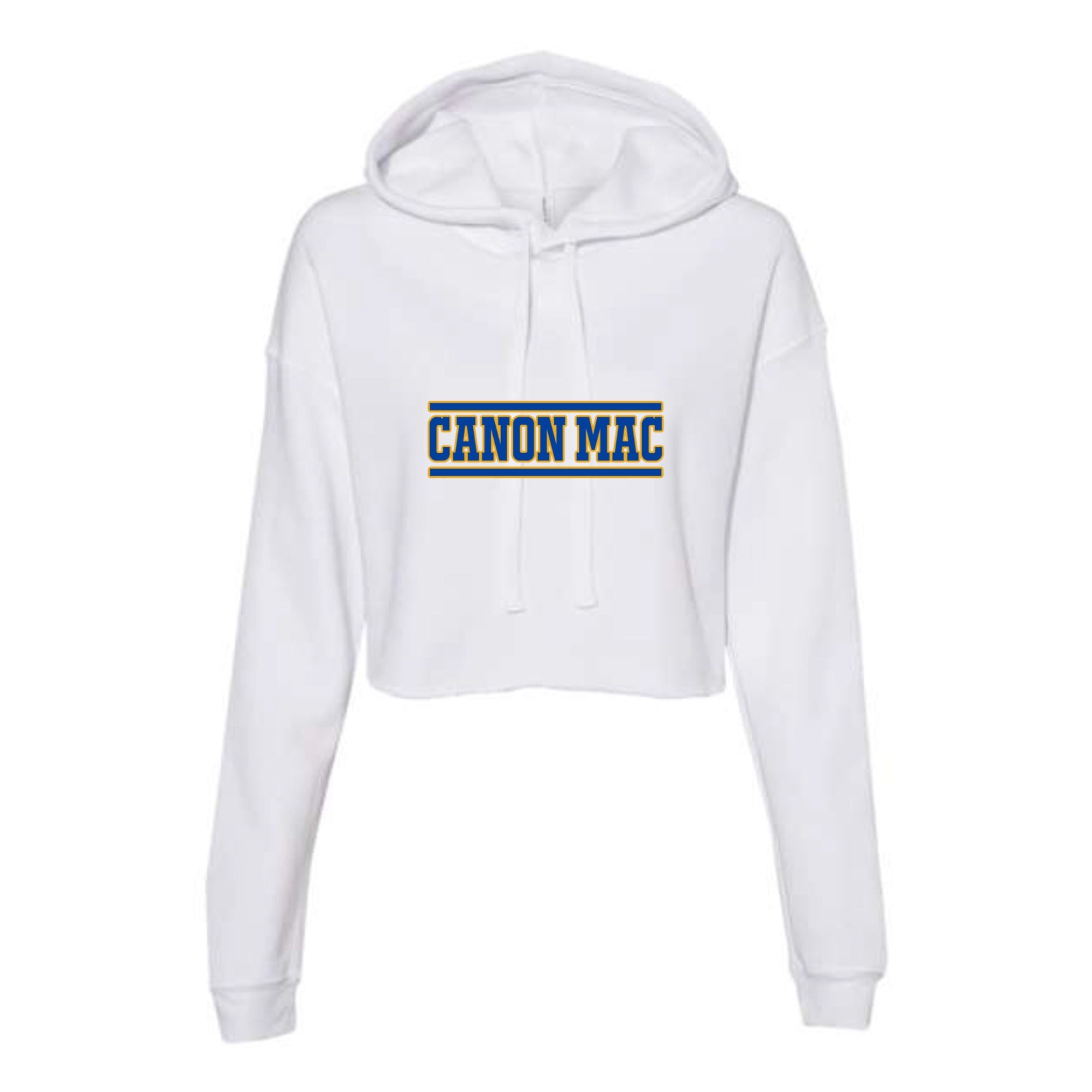 Canon Mac Blue Gold Stripe Women's Cropped Fleece Hoodie