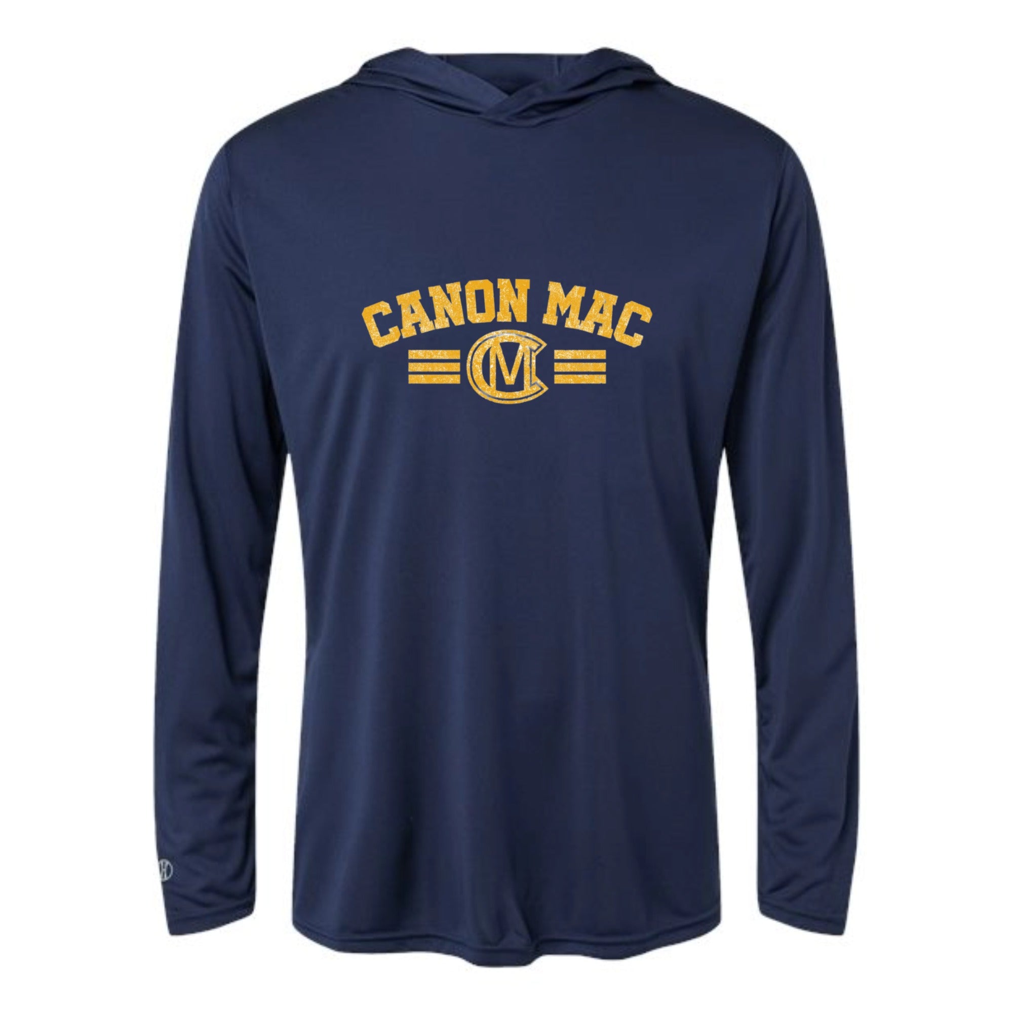 Canon Mac Bold Gold Unisex Hooded Long Sleeved Performance Tee