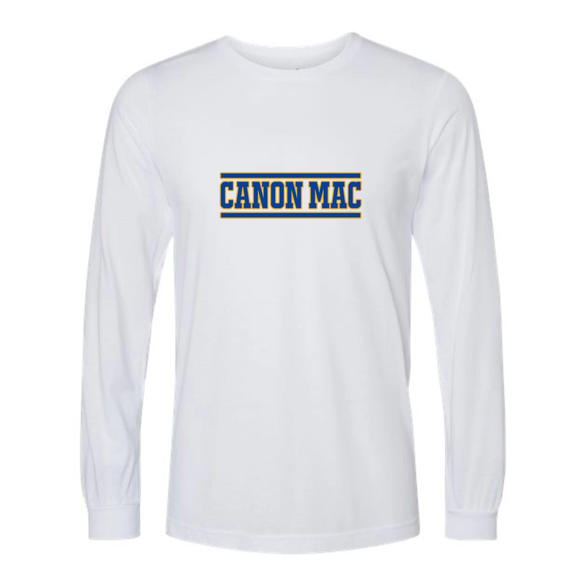 Canon Mac Blue Gold Stripe Long Sleeved Tri-blend Unisex Tee