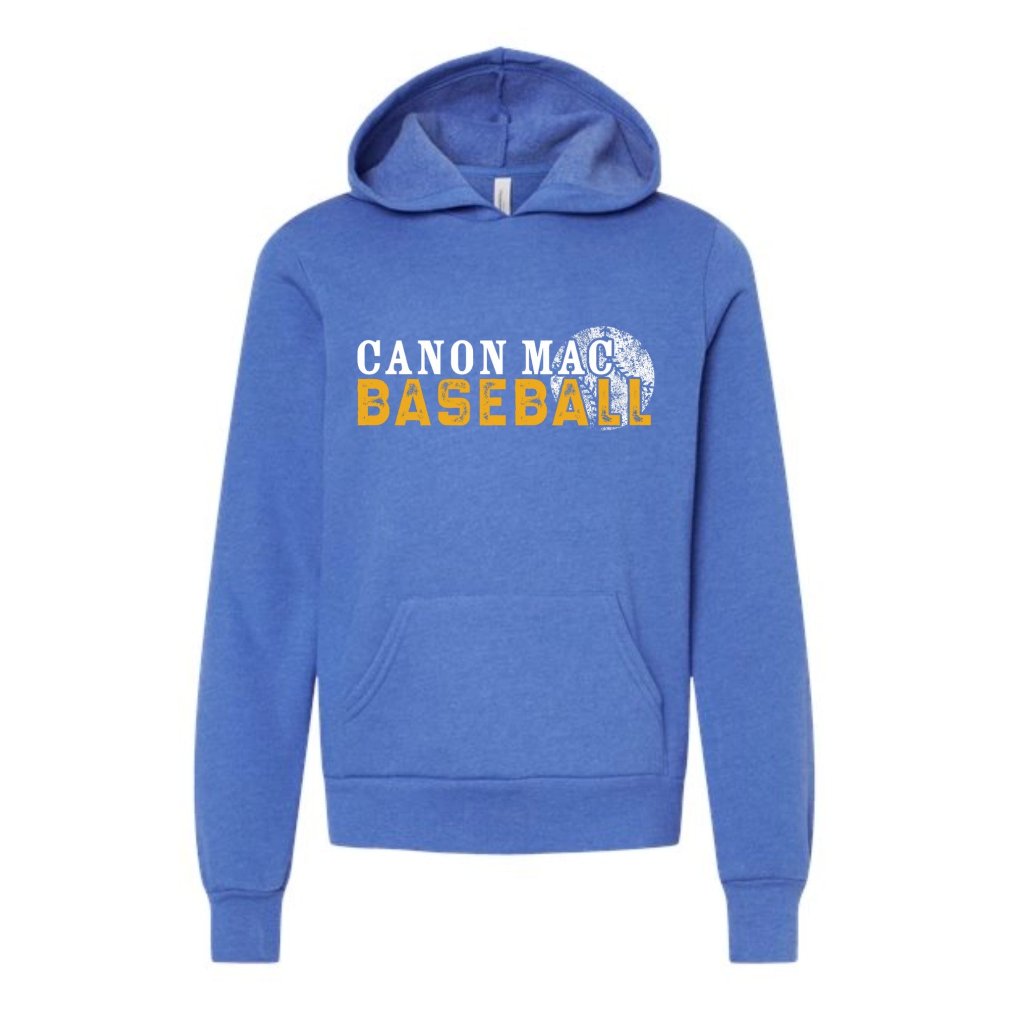 Canon Mac Baseball Distressed Youth Fleece Hooded Sweatshirt