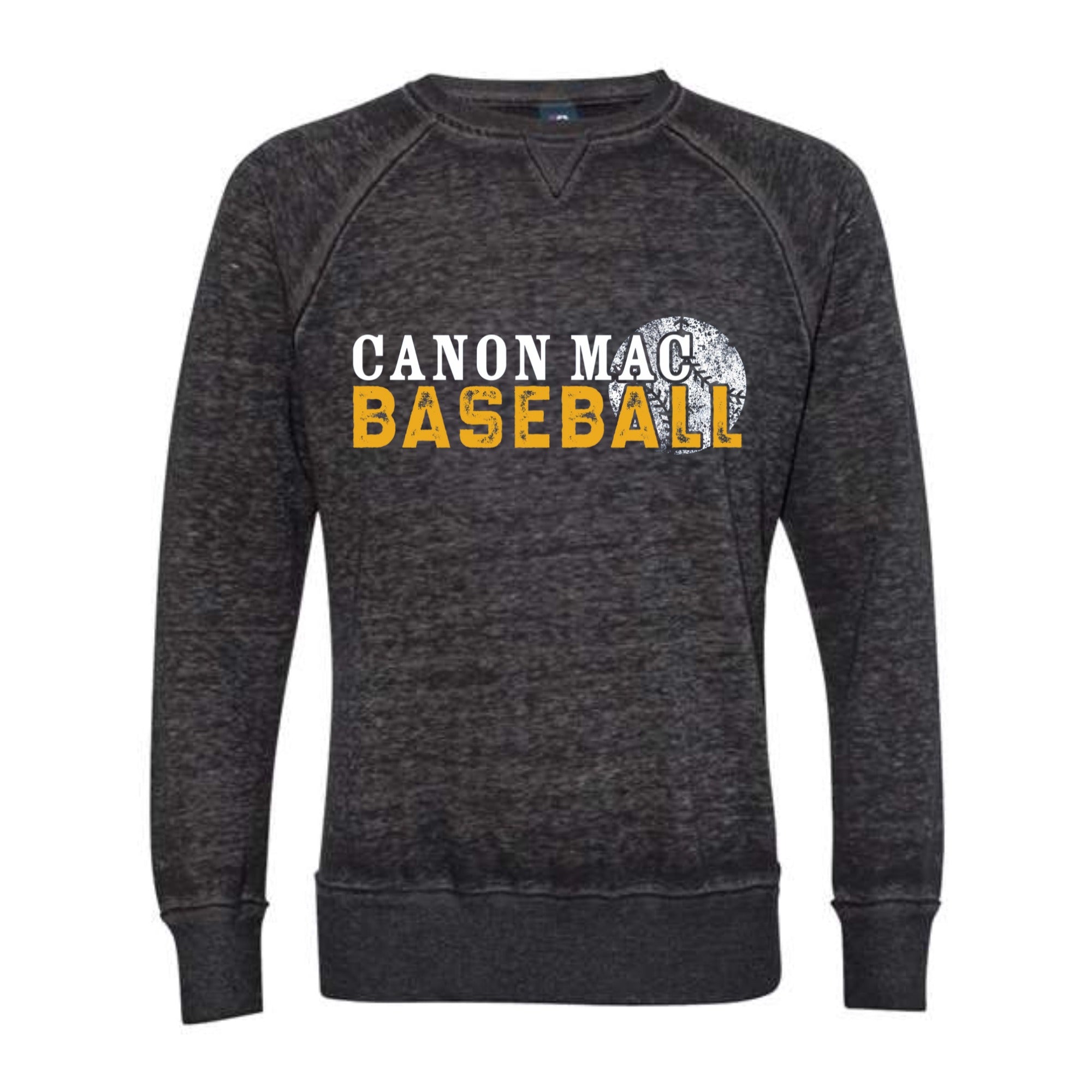 Canon Mac Baseball Distressed Vintage Zen Crewneck Sweatshirt