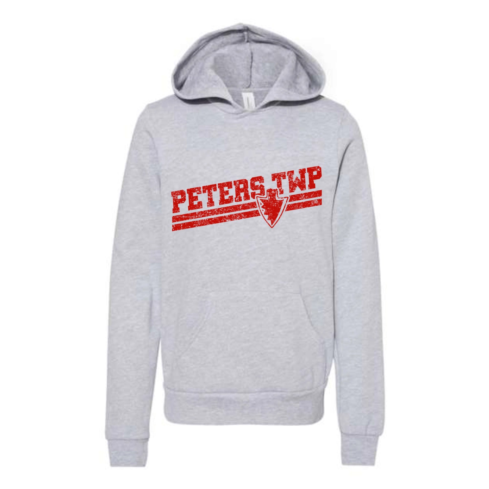 Peters Slant Red Youth Fleece Hooded Sweatshirt