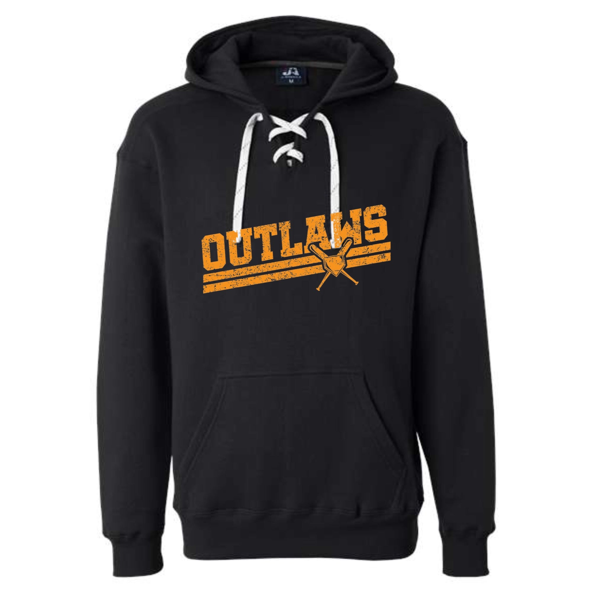 Outlaws Baseball Slant Lace Up Hoodie