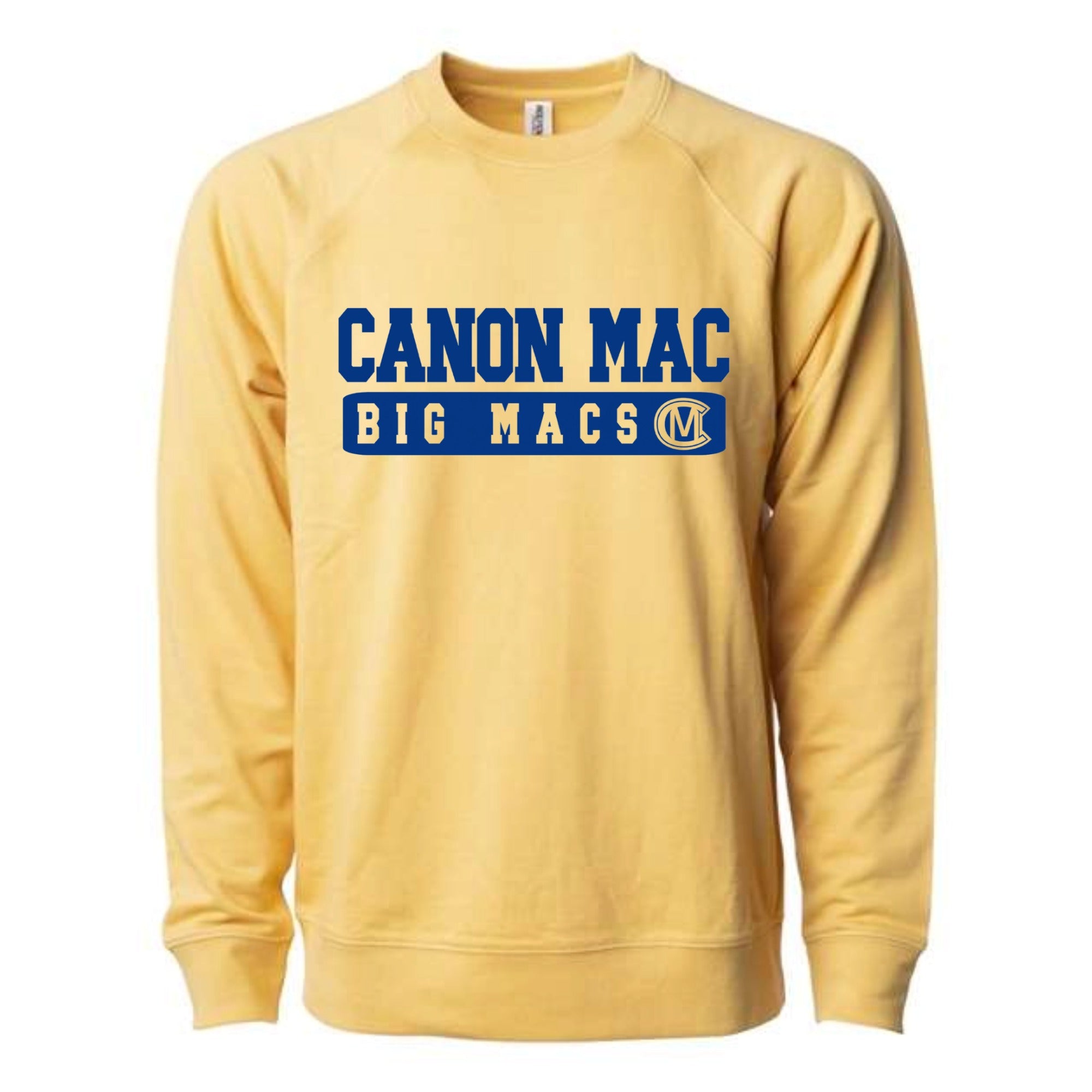 Canon Mac Big Macs Block Lightweight Loopback Terry Crewneck Sweatshirt