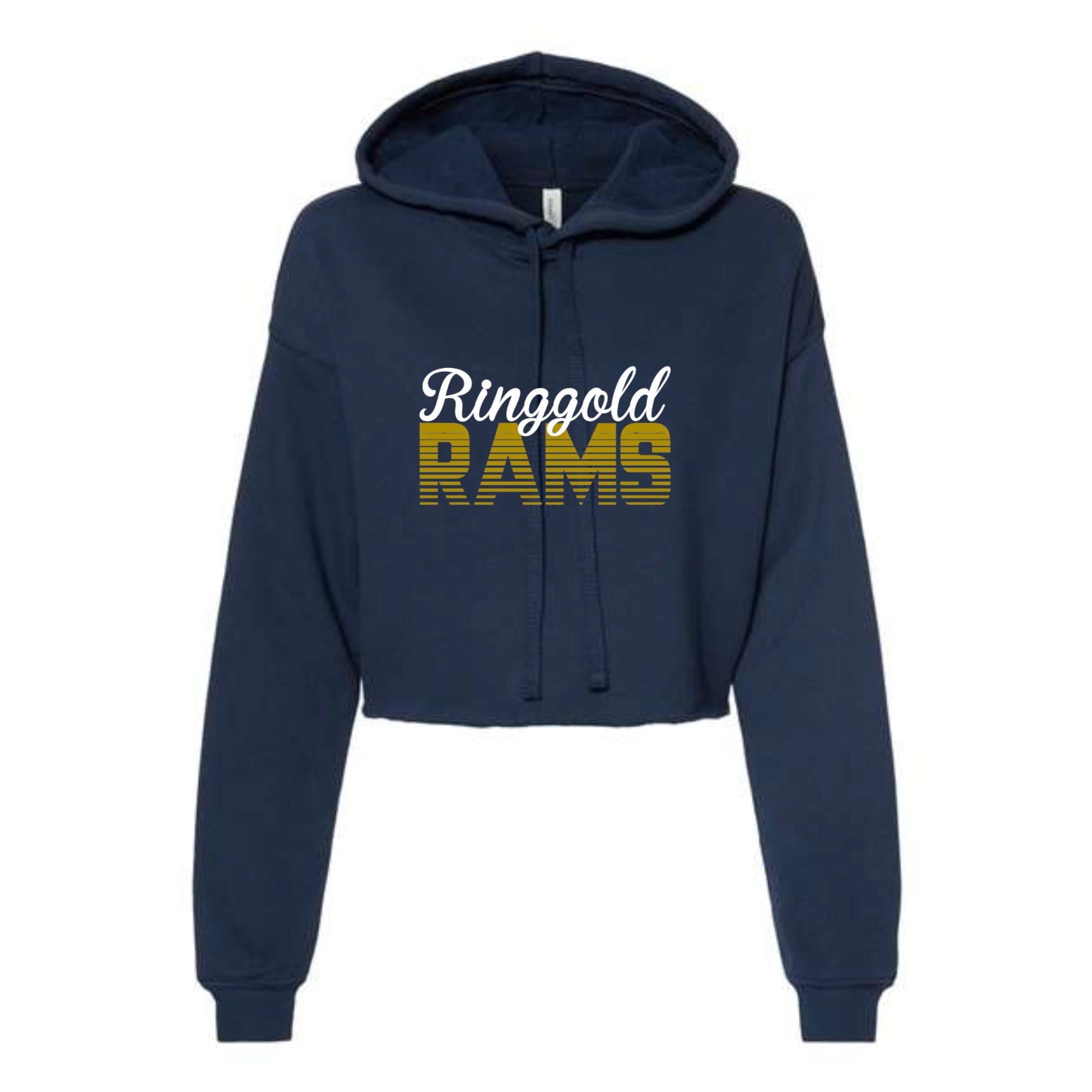 Ringgold Rams Retro Women's Cropped Fleece Hoodie