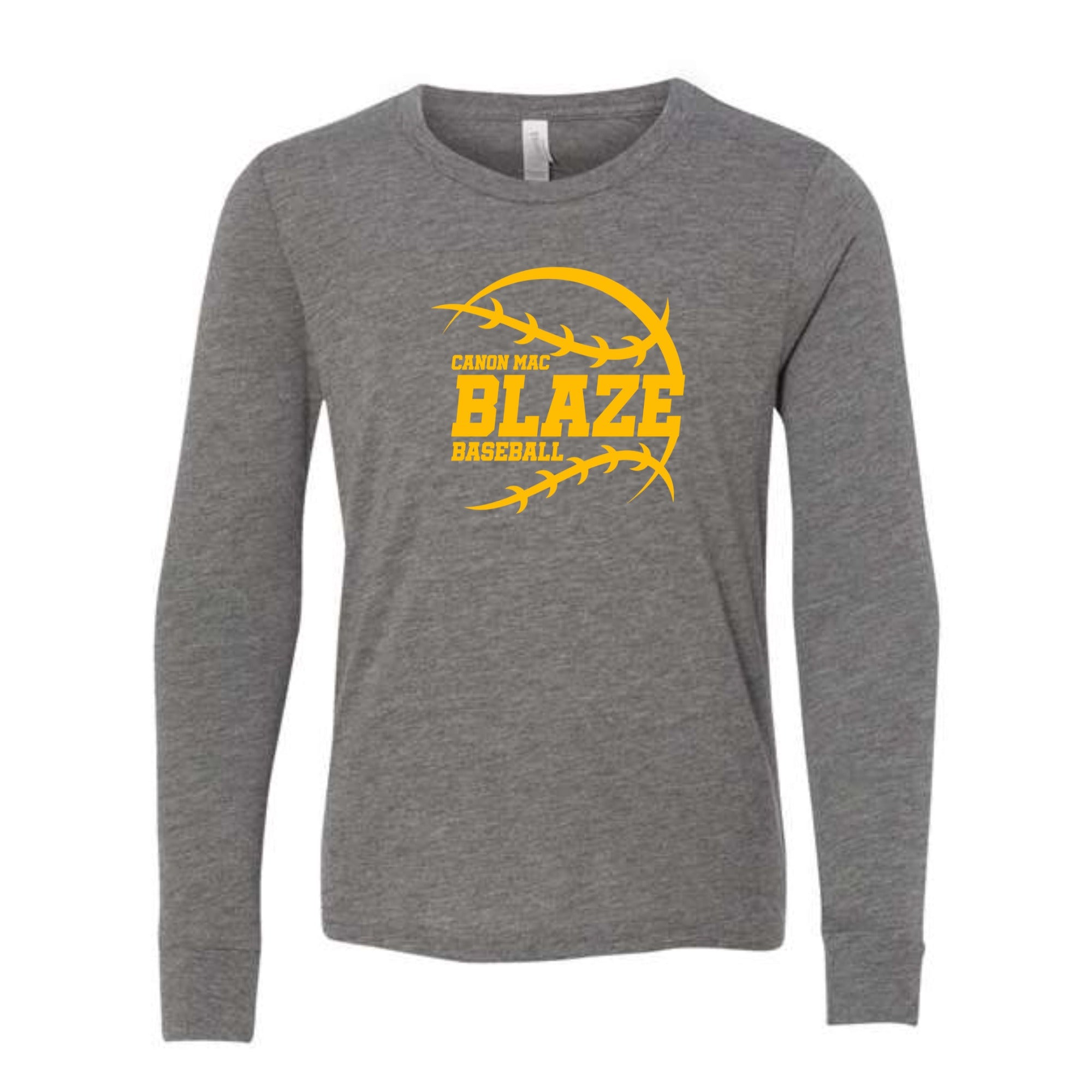 Canon Mac Blaze Baseball Youth Long Sleeved Tri-blend Tee