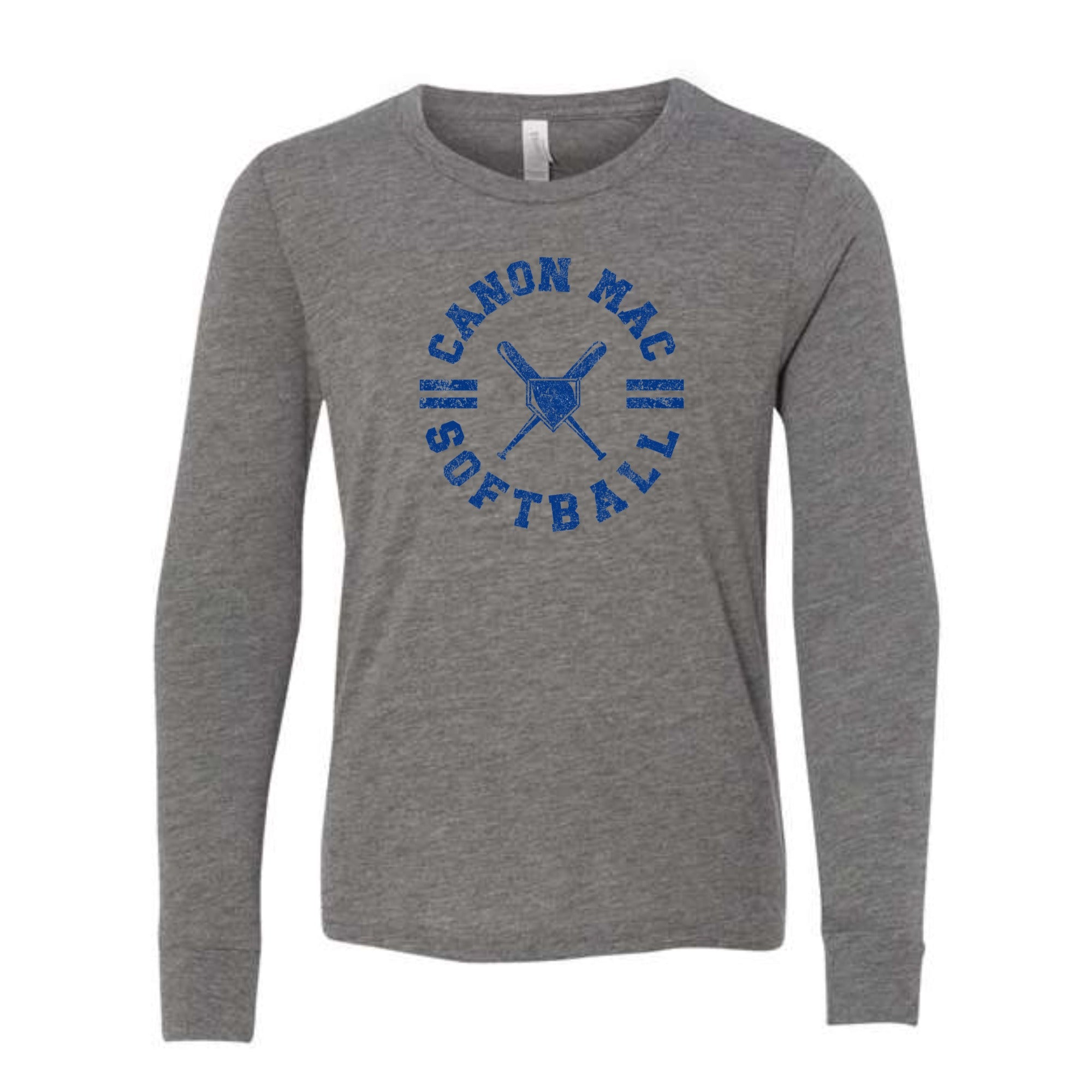 Canon Mac Softball Circle Youth Long Sleeved Tri-blend Tee