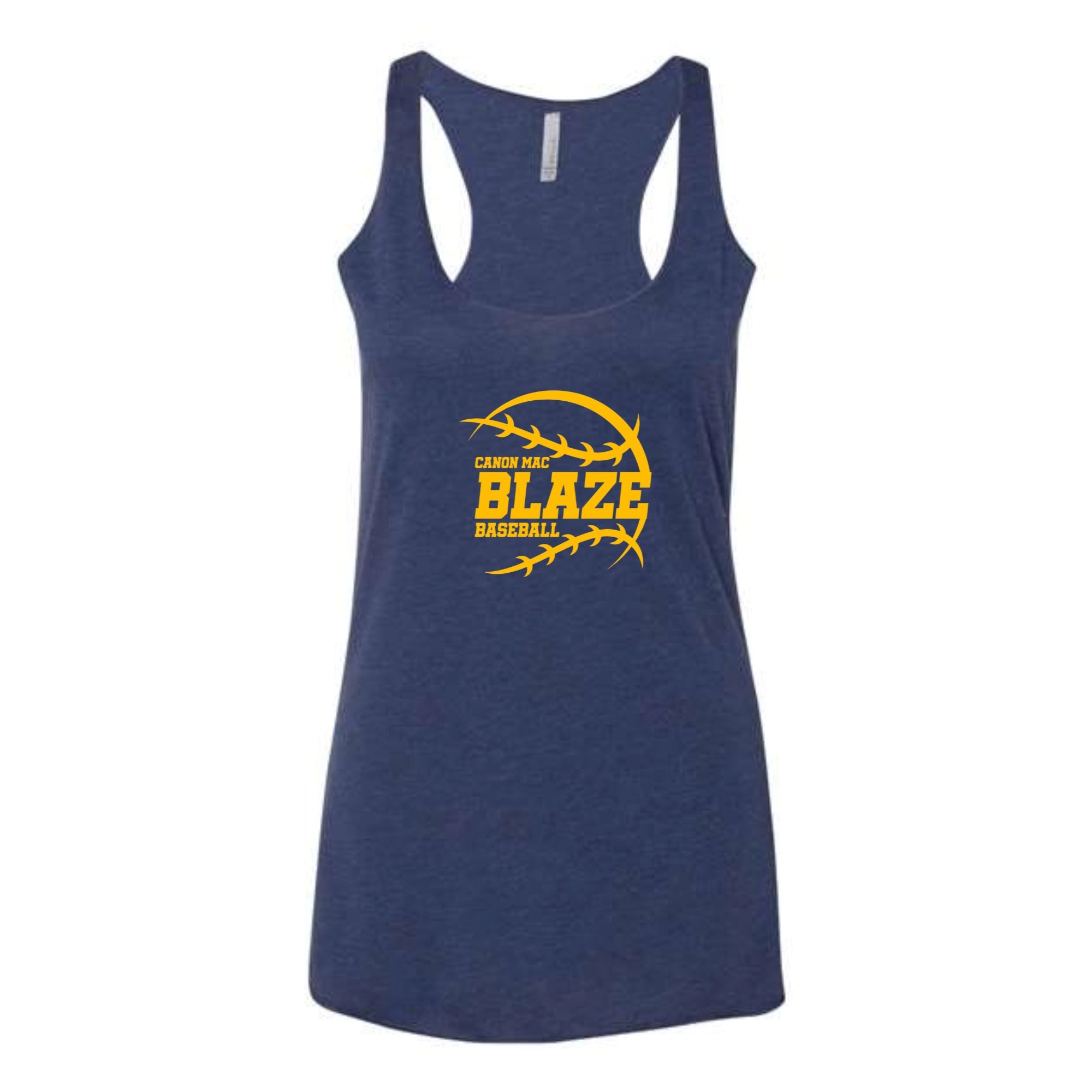 Canon Mac Blaze Baseball Women's Tri-blend Racerback Tank