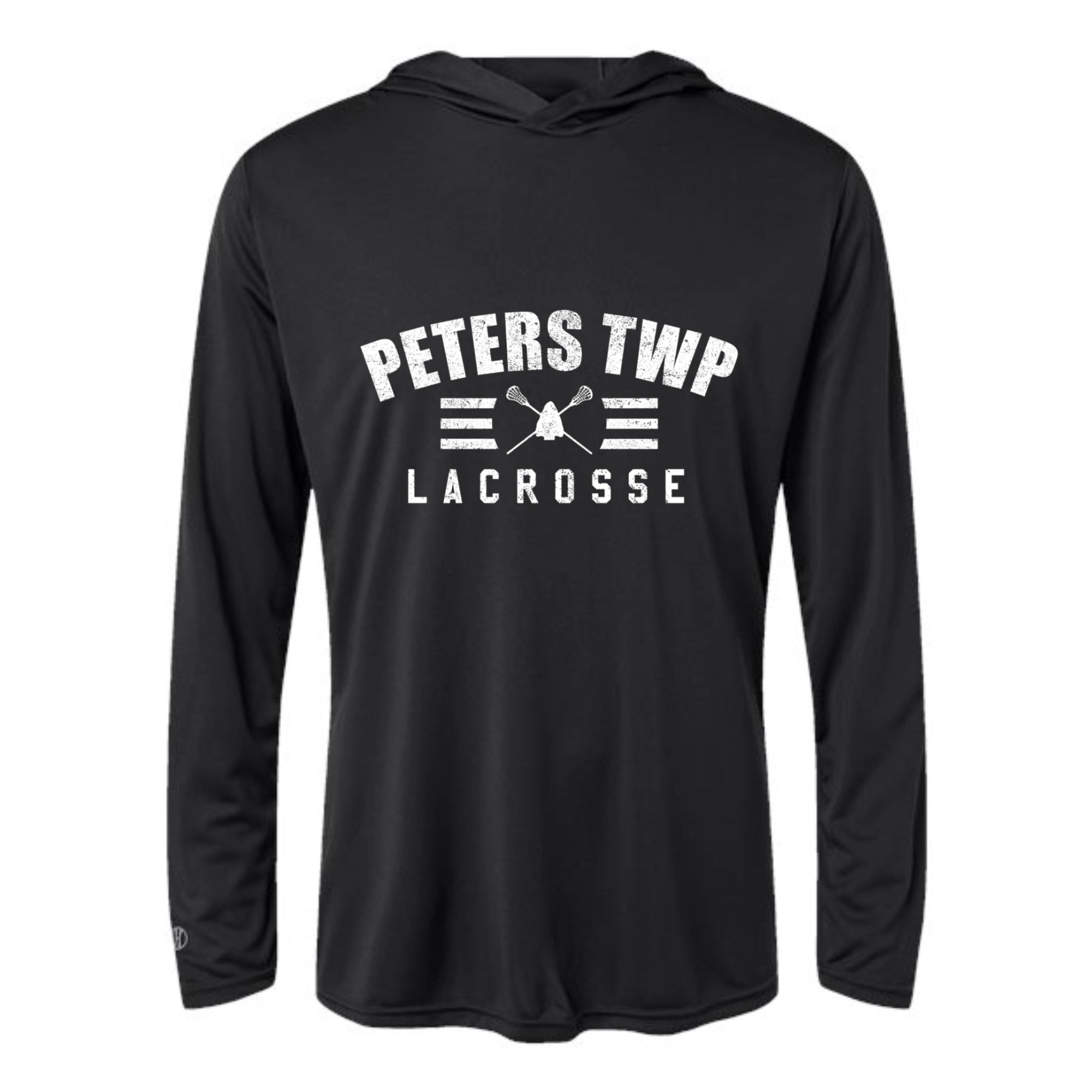 Peters Lacrosse Bold Unisex Hooded Long Sleeved Performance Tee