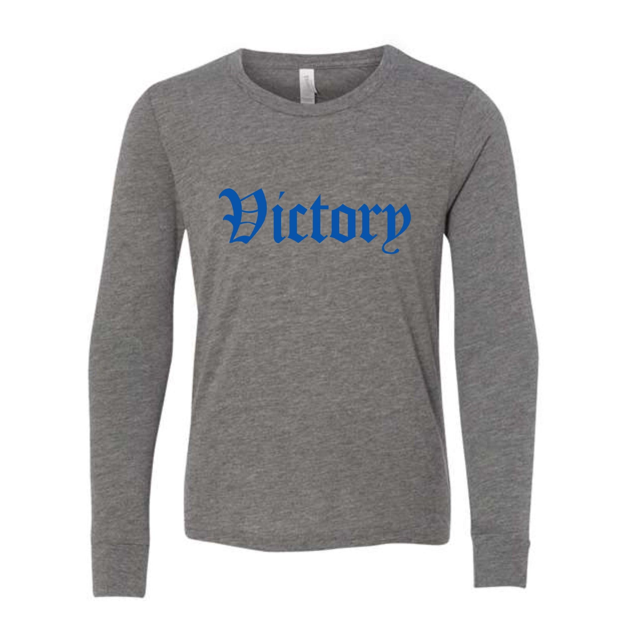 Victory Soccer Vintage Blue Youth Long Sleeved Tri-blend Tee