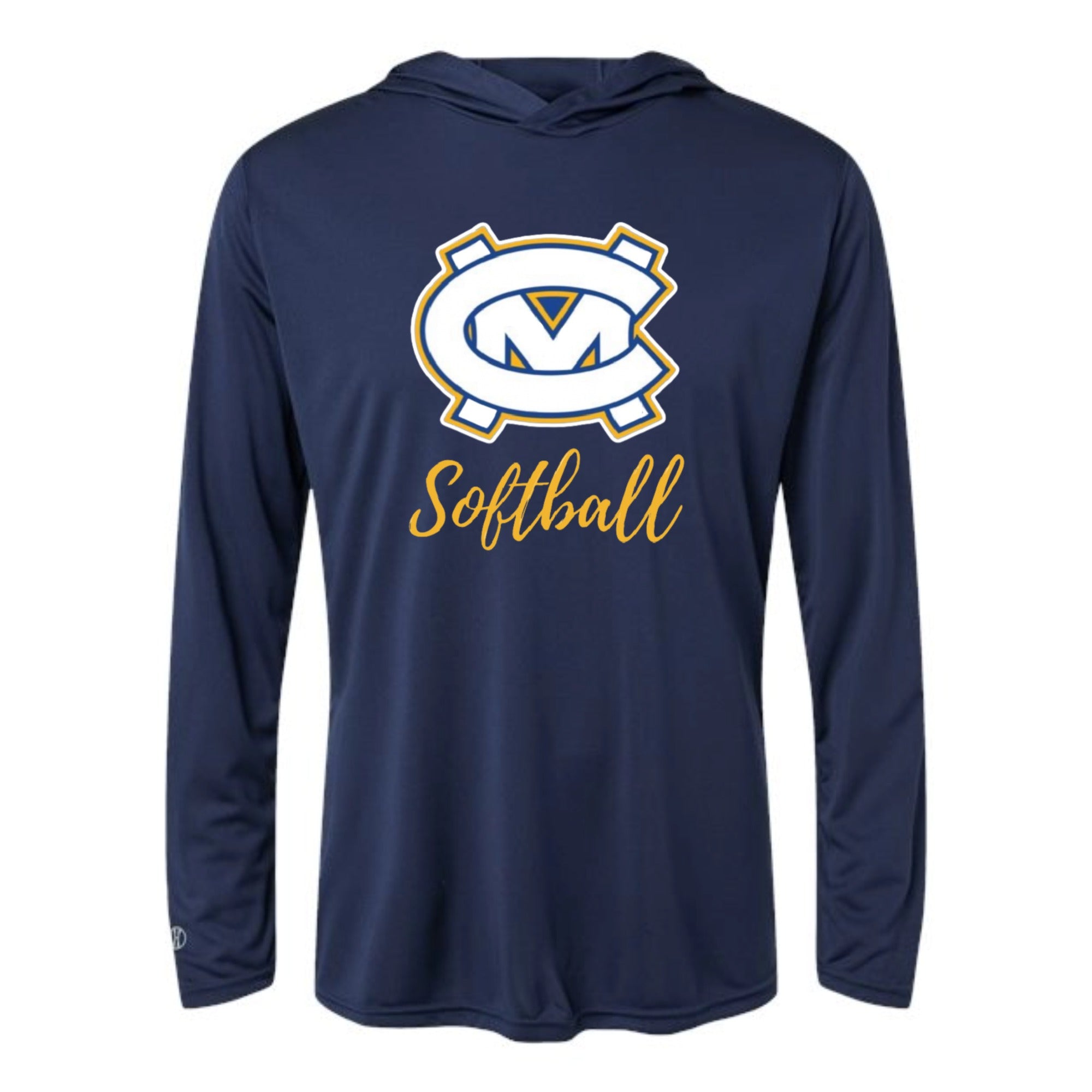 Canon Mac Softball Logo Unisex Hooded Long Sleeved Performance Tee