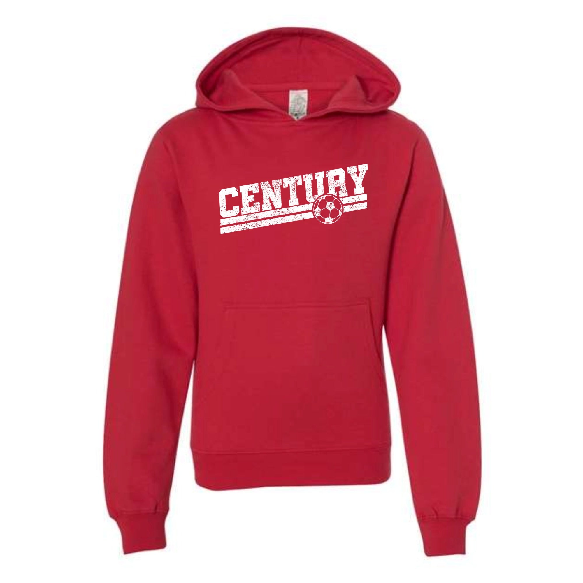 Century Soccer Slant White Youth Midweight Hooded Sweatshirt