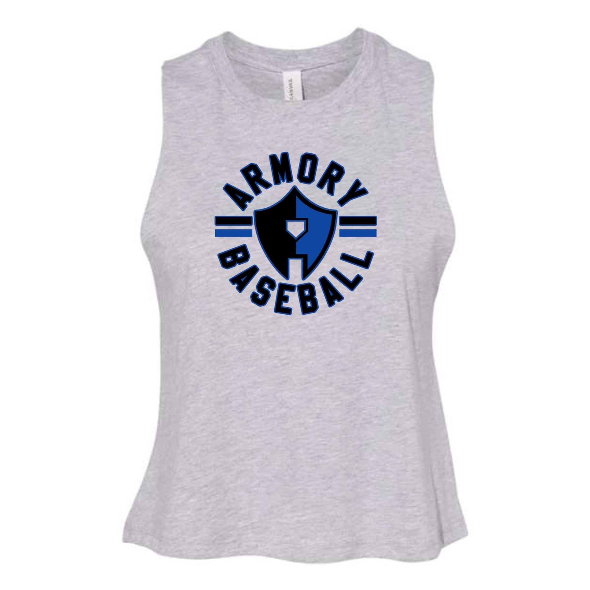 Armory Baseball Circle Women's Cropped Racerback Tank