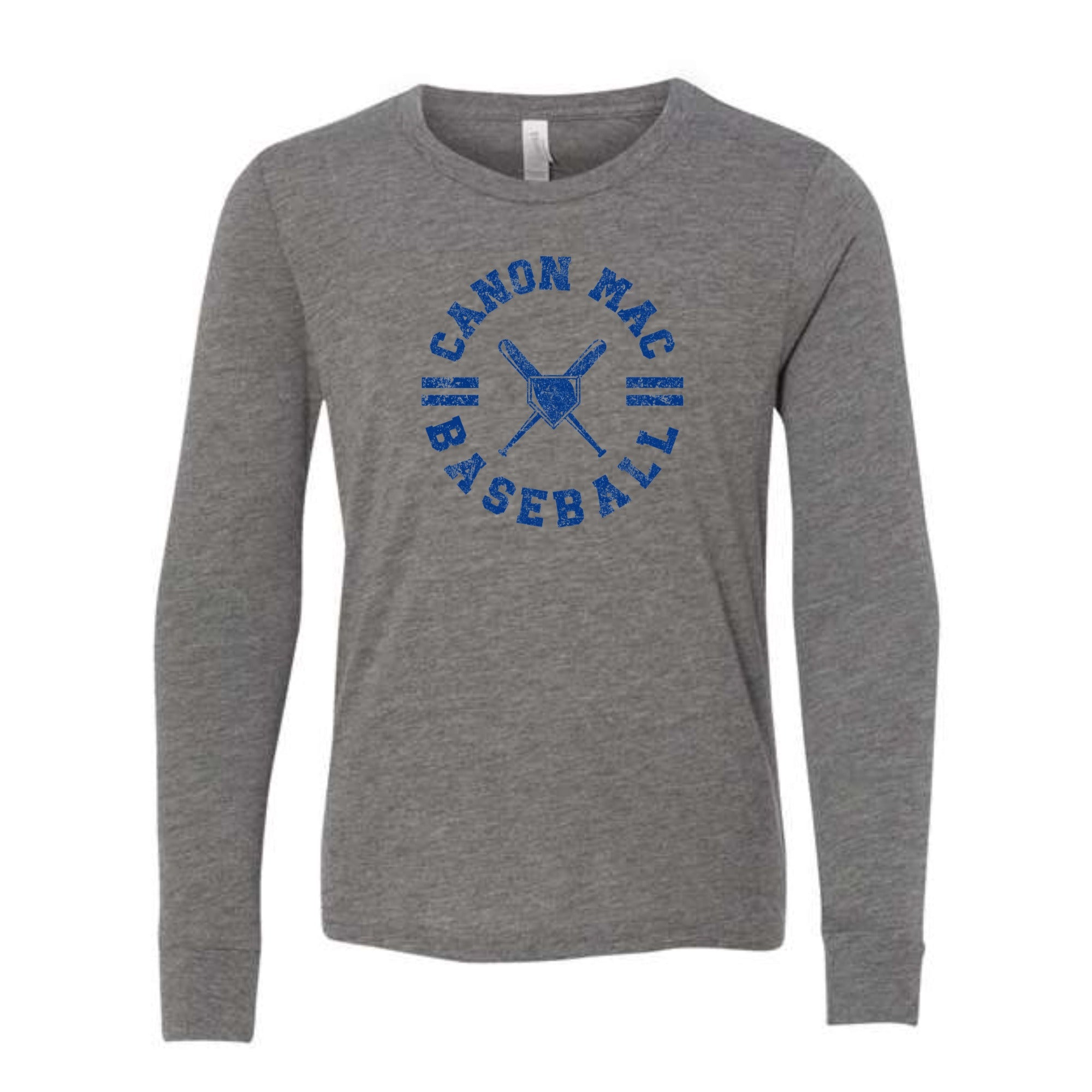 Canon Mac Baseball Circle Youth Long Sleeved Tri-blend Tee