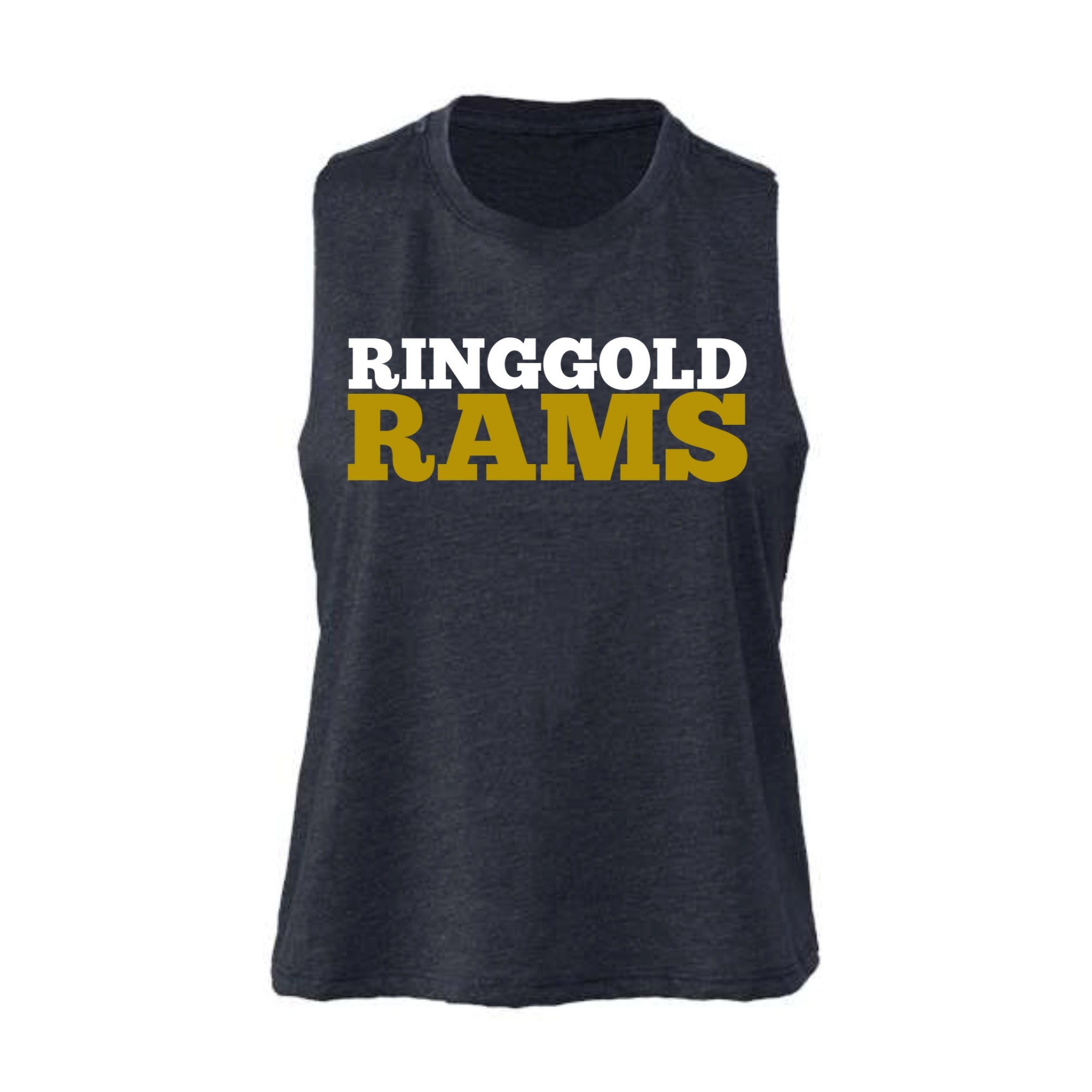 Ringgold Rams Block Women's Cropped Racerback Tank