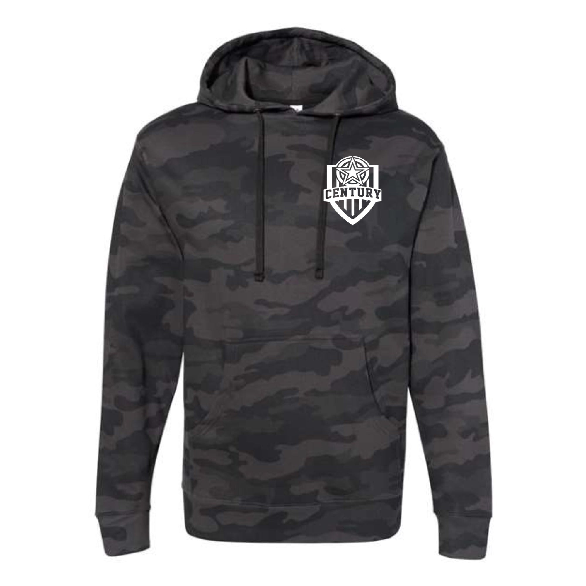 Century Soccer Logo Camo Hooded Sweatshirt Pocket Size