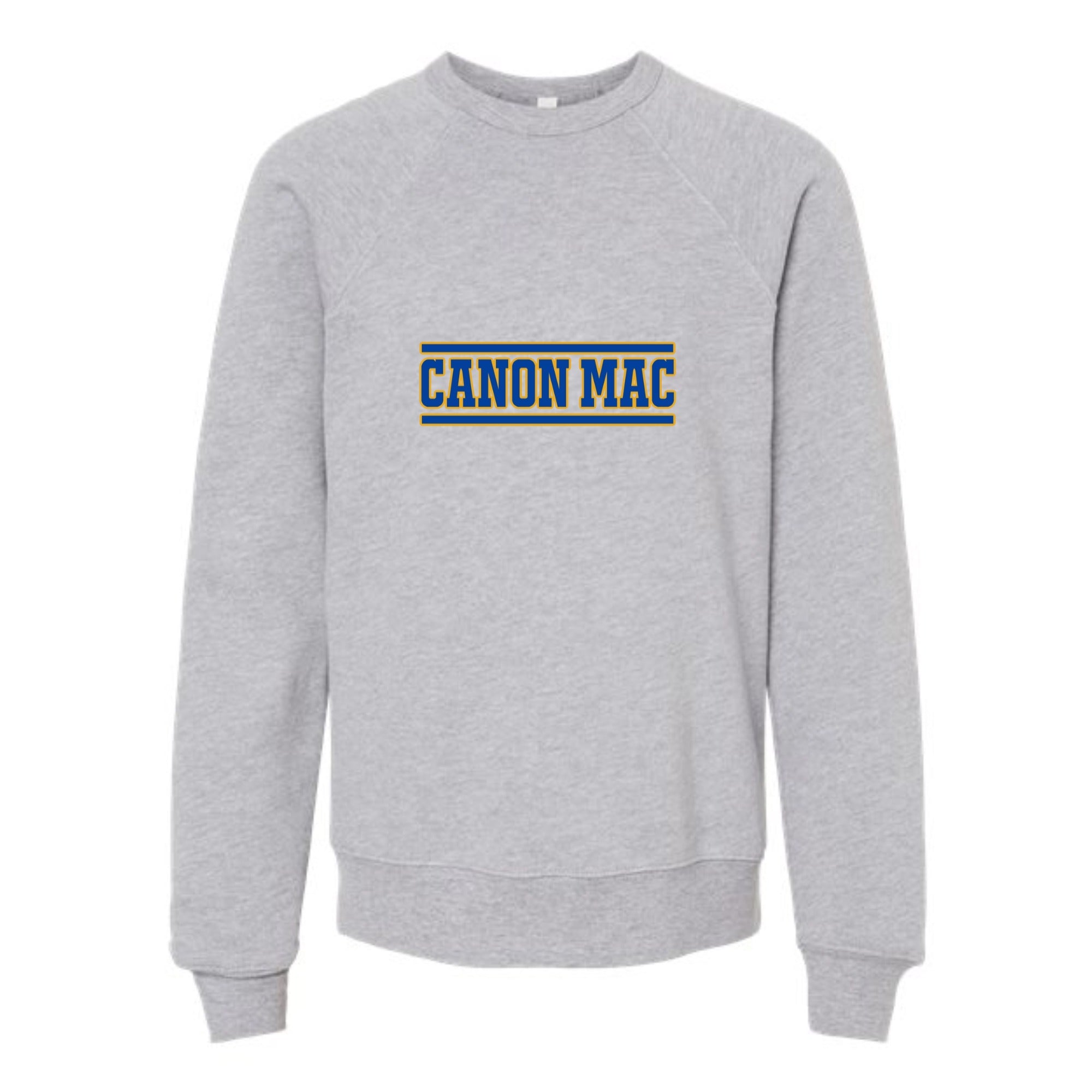 Canon Mac Blue Gold Stripe Youth Fleece Crewneck Sweatshirt