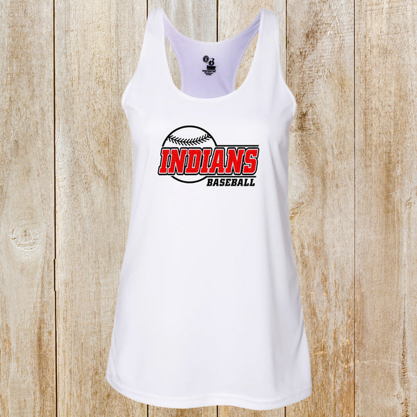 Peters Indians Baseball women's performance racerback tank