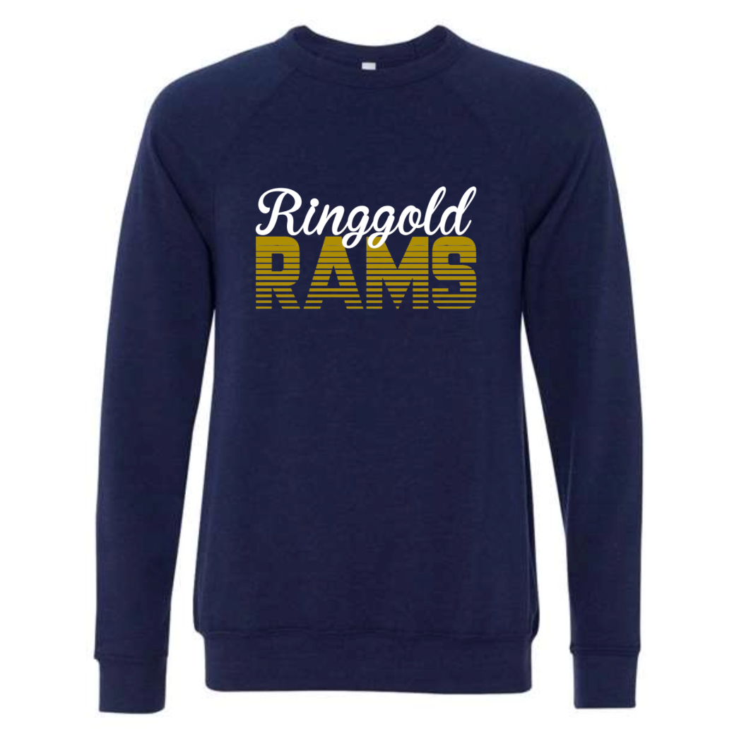 Ringgold Rams Retro Unisex Fleece Crewneck Sweatshirt