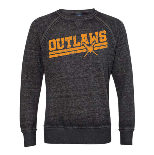 Outlaws Baseball Slant Vintage Zen Crewneck Sweatshirt