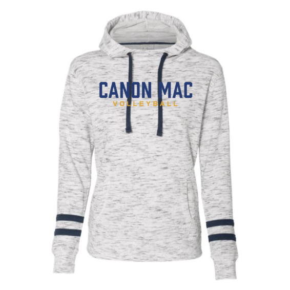 Canon Mac Volleyball Simple Women’s Mélange Striped-Sleeve Hoodie