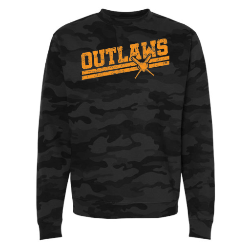 Outlaws Baseball Slant Camo Crewneck Sweatshirt