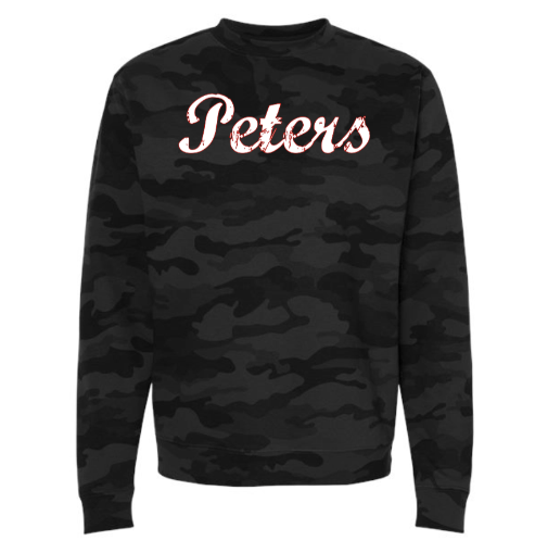 Peters Cursive Camo Crewneck Sweatshirt