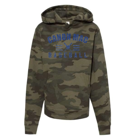 Canon Mac Baseball Bold Youth Camo Hooded Sweatshirt