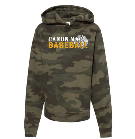 Canon Mac Baseball Distressed Youth Camo Hooded Sweatshirt