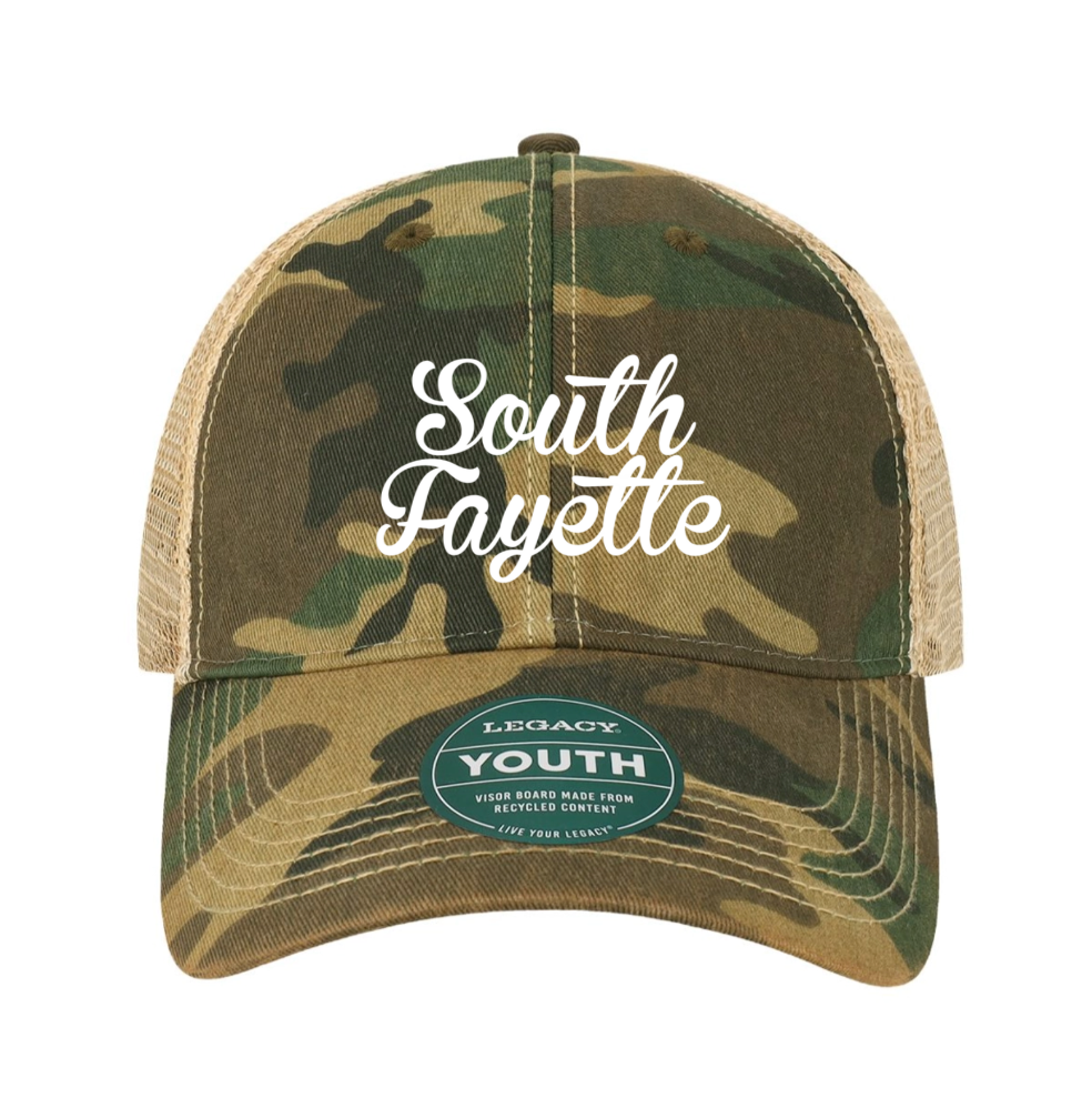 South Fayette White Script Youth Old Favorite Trucker Hat