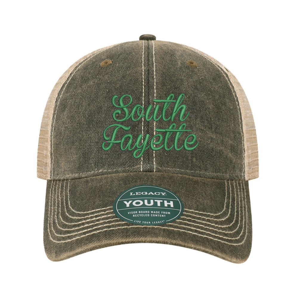 South Fayette Green Script Youth Old Favorite Trucker Hat