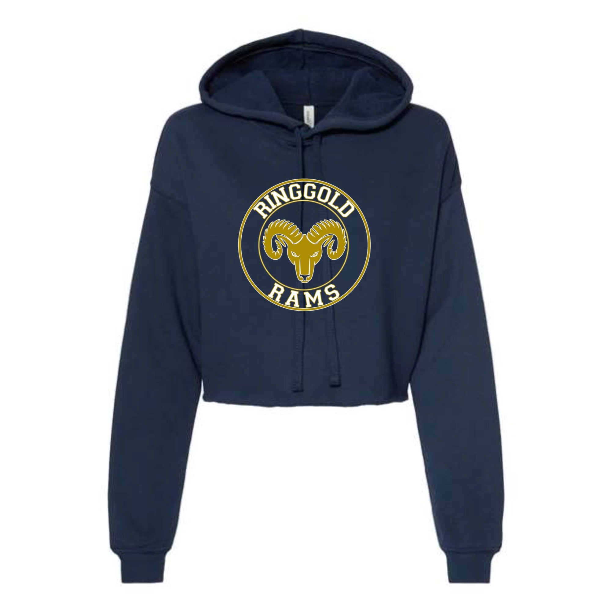 Ringgold Rams Circle Women's Cropped Fleece Hoodie