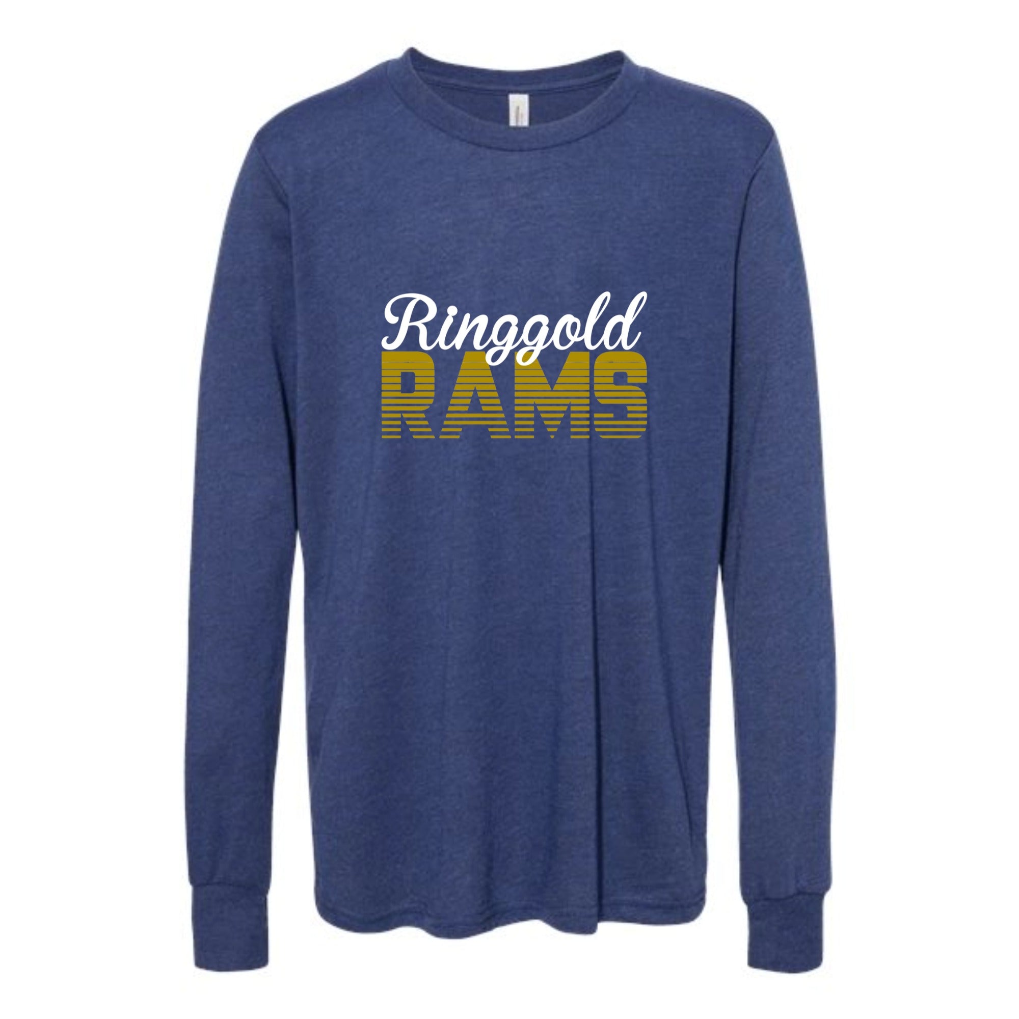 Ringgold Rams Retro Youth Long Sleeved Tri-blend Tee