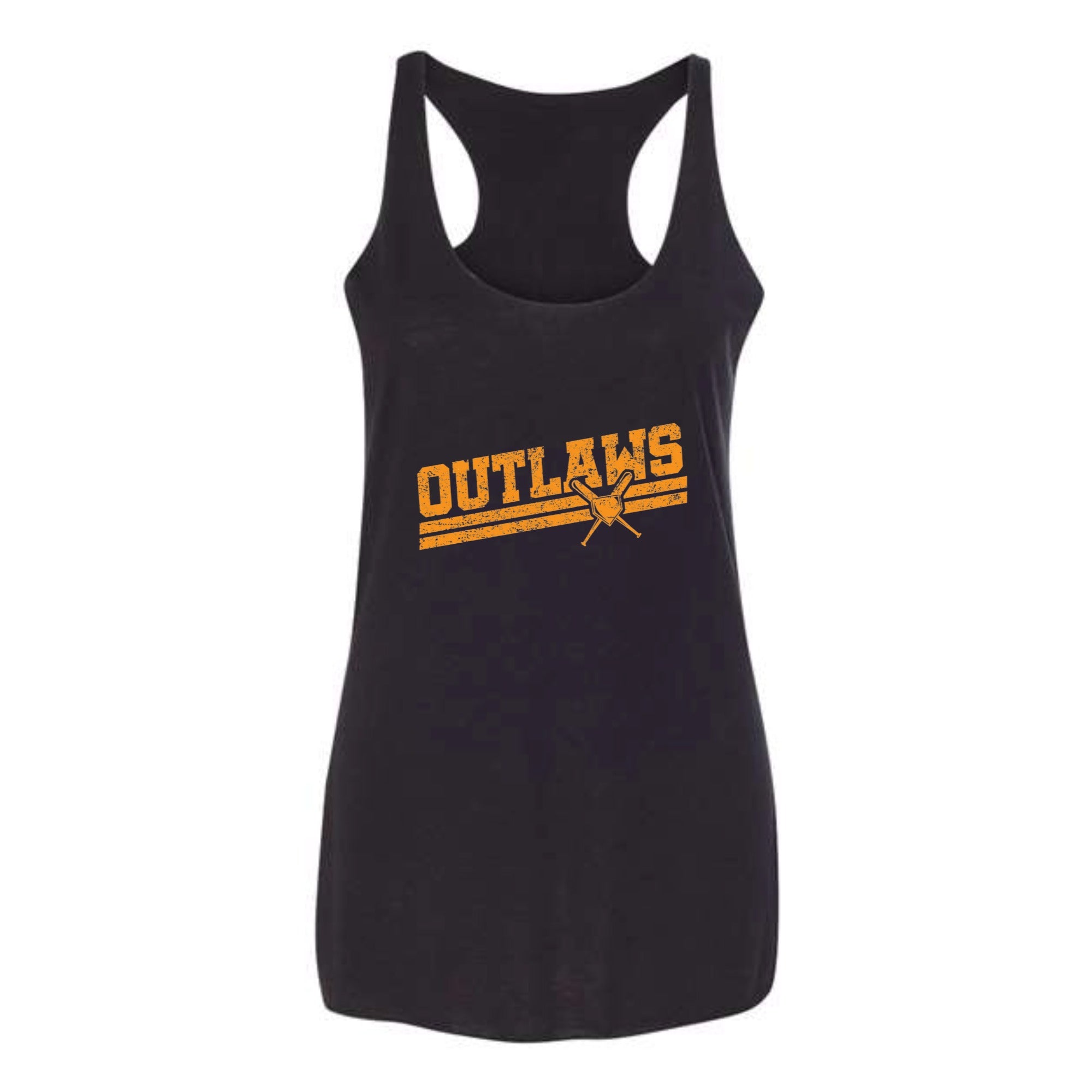 Outlaws Baseball Slant Women's Tri-blend Racerback Tank