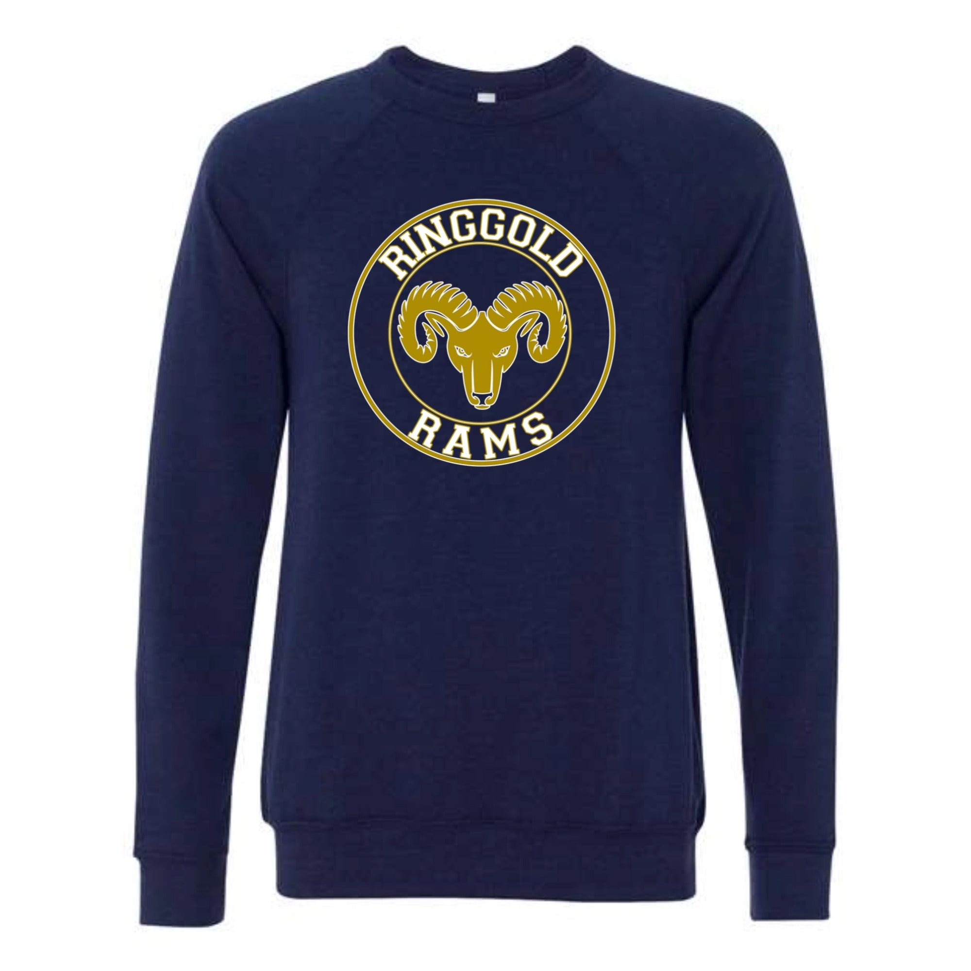 Ringgold Rams Circle Unisex Fleece Crewneck Sweatshirt