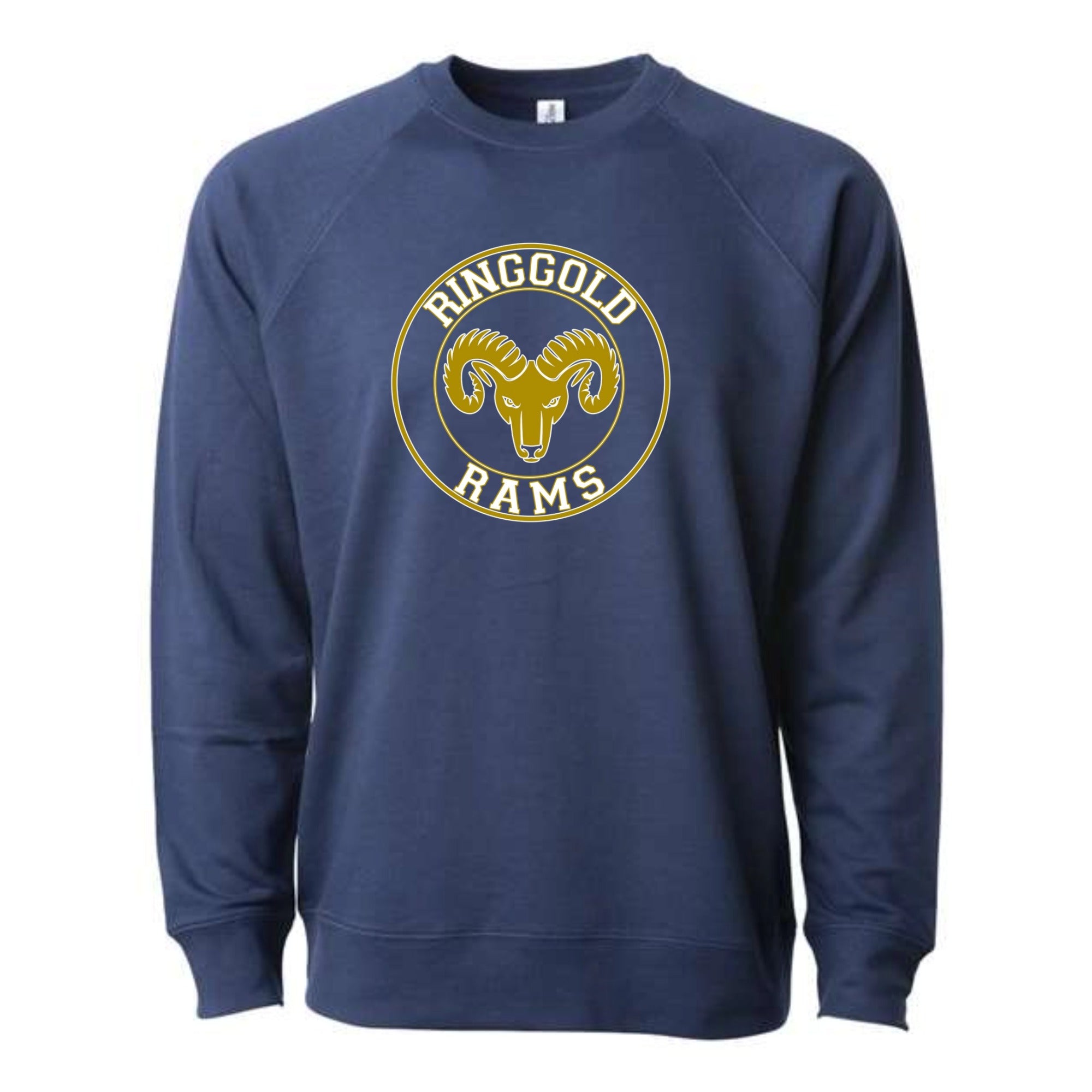 Ringgold Rams Circle Lightweight Loopback Terry Crewneck Sweatshirt