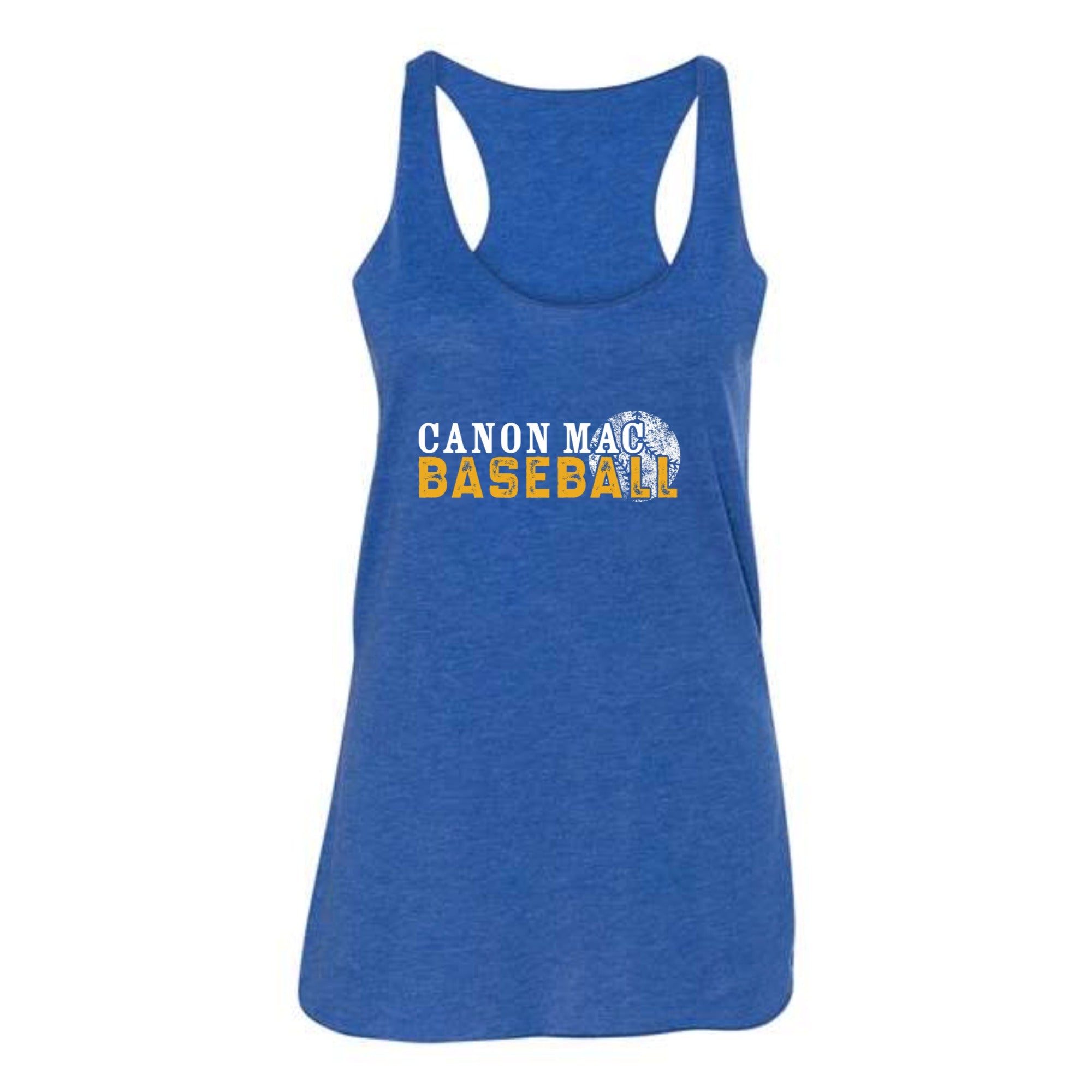 Canon Mac Baseball Distressed Women's Tri-blend Racerback Tank