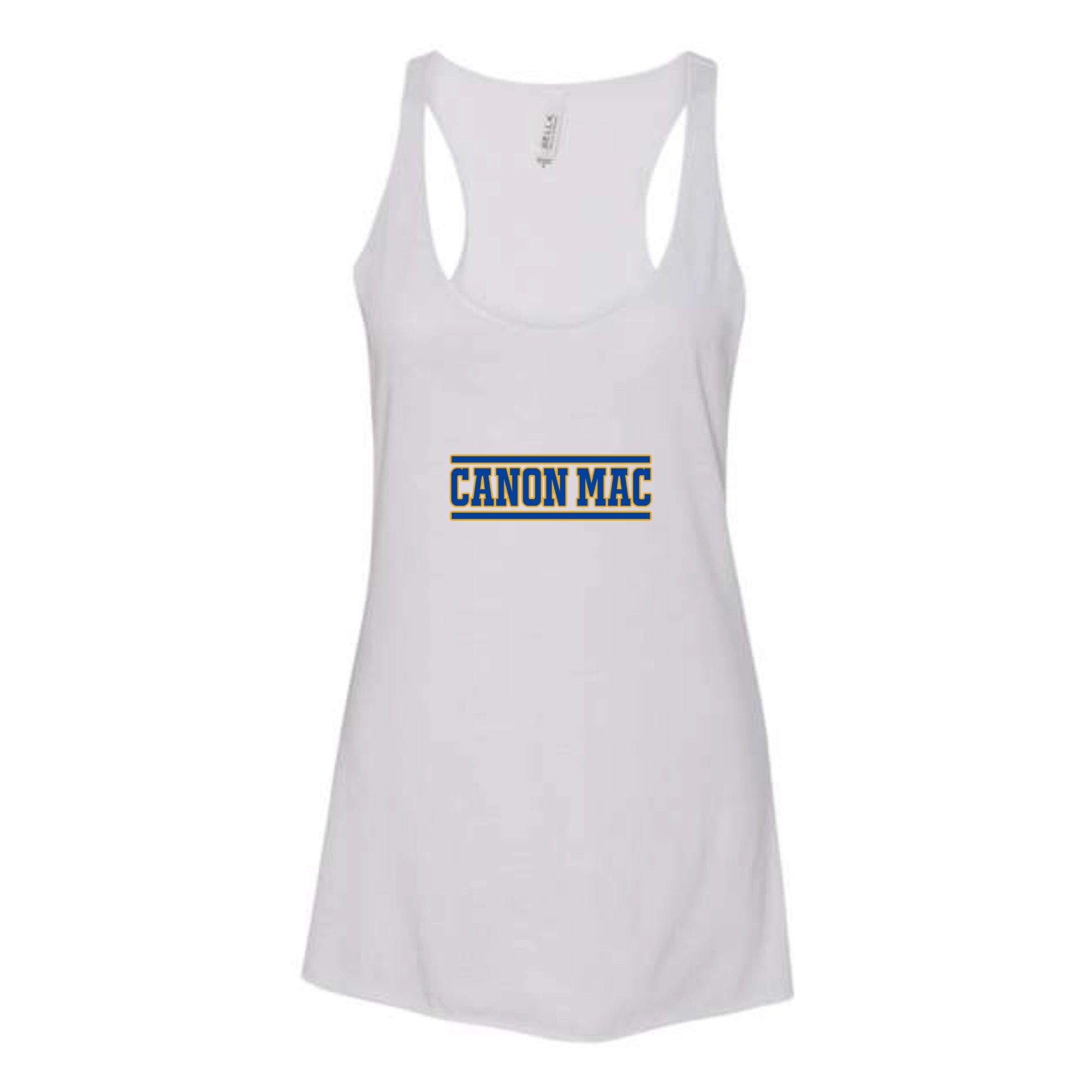 Canon Mac Blue Gold Stripe Women's Tri-blend Racerback Tank