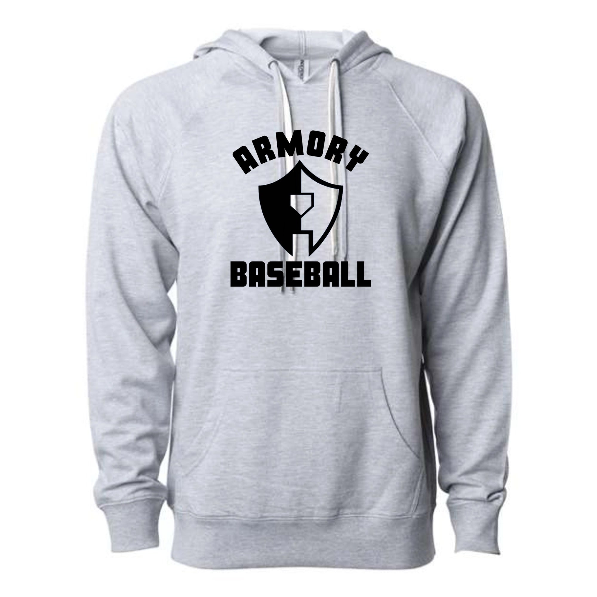 Armory Baseball Logo Lightweight Loopback Terry Hooded Sweatshirt